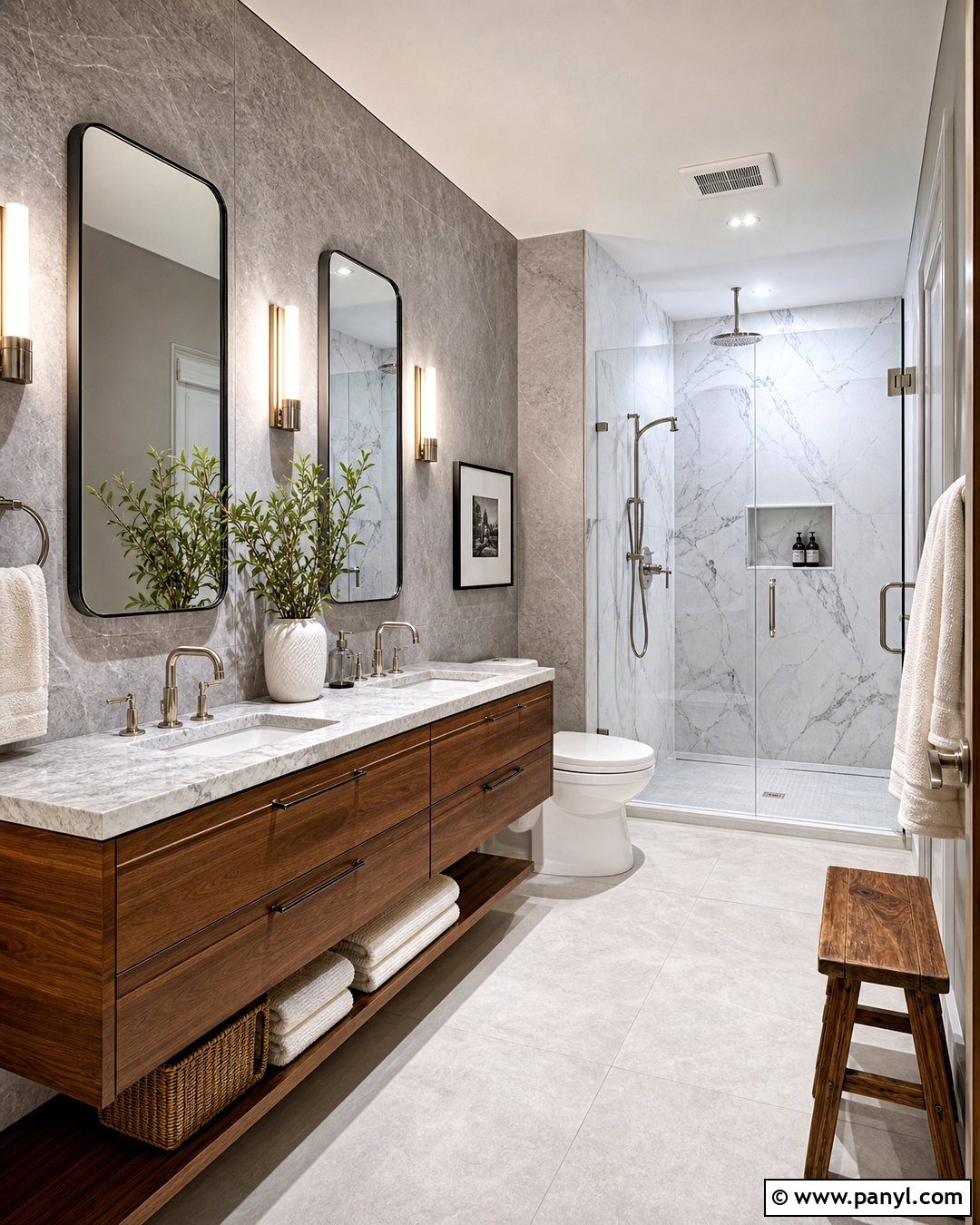 Gray Marble Bathroom - 20 gray interior design ideas