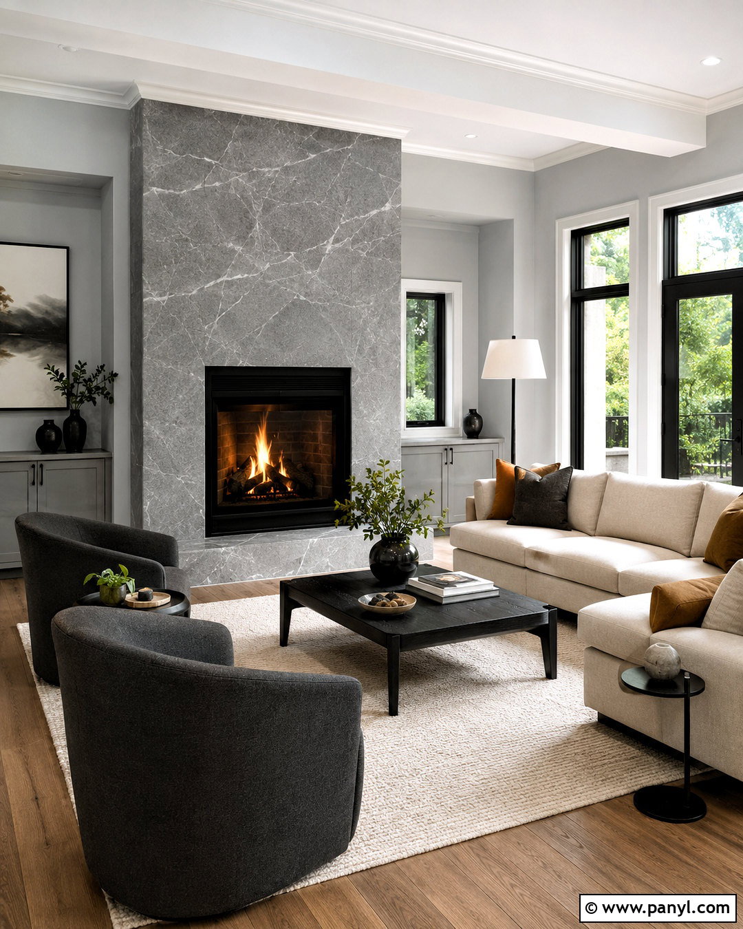 Gray Marble Fireplace With Gray Walls - 20 What Color Fireplace With Gray Walls