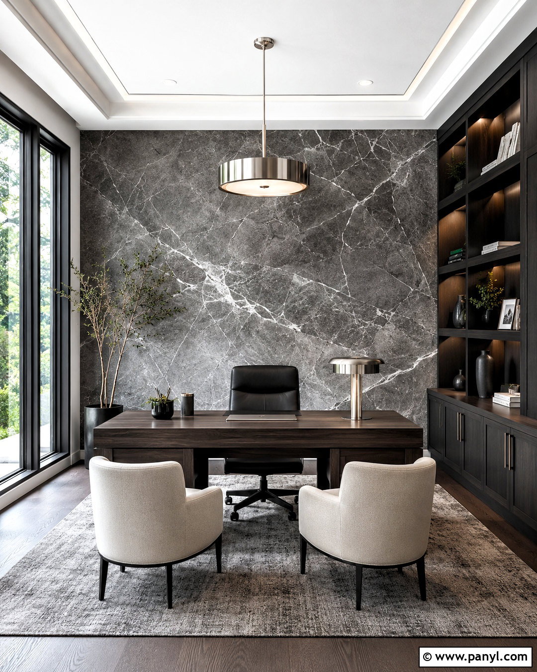 Gray Marble Home Office Wall - 20 marble wall design luxury ideas