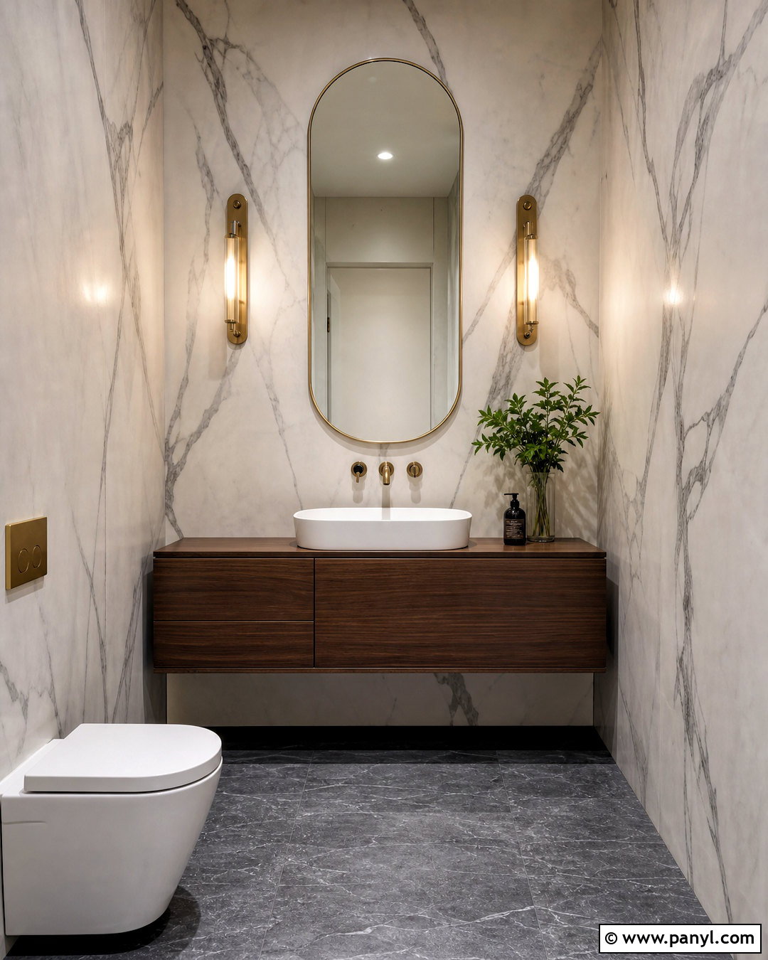 Gray Marble Powder Room Wallpaper - 20 gray wallpaper ideas