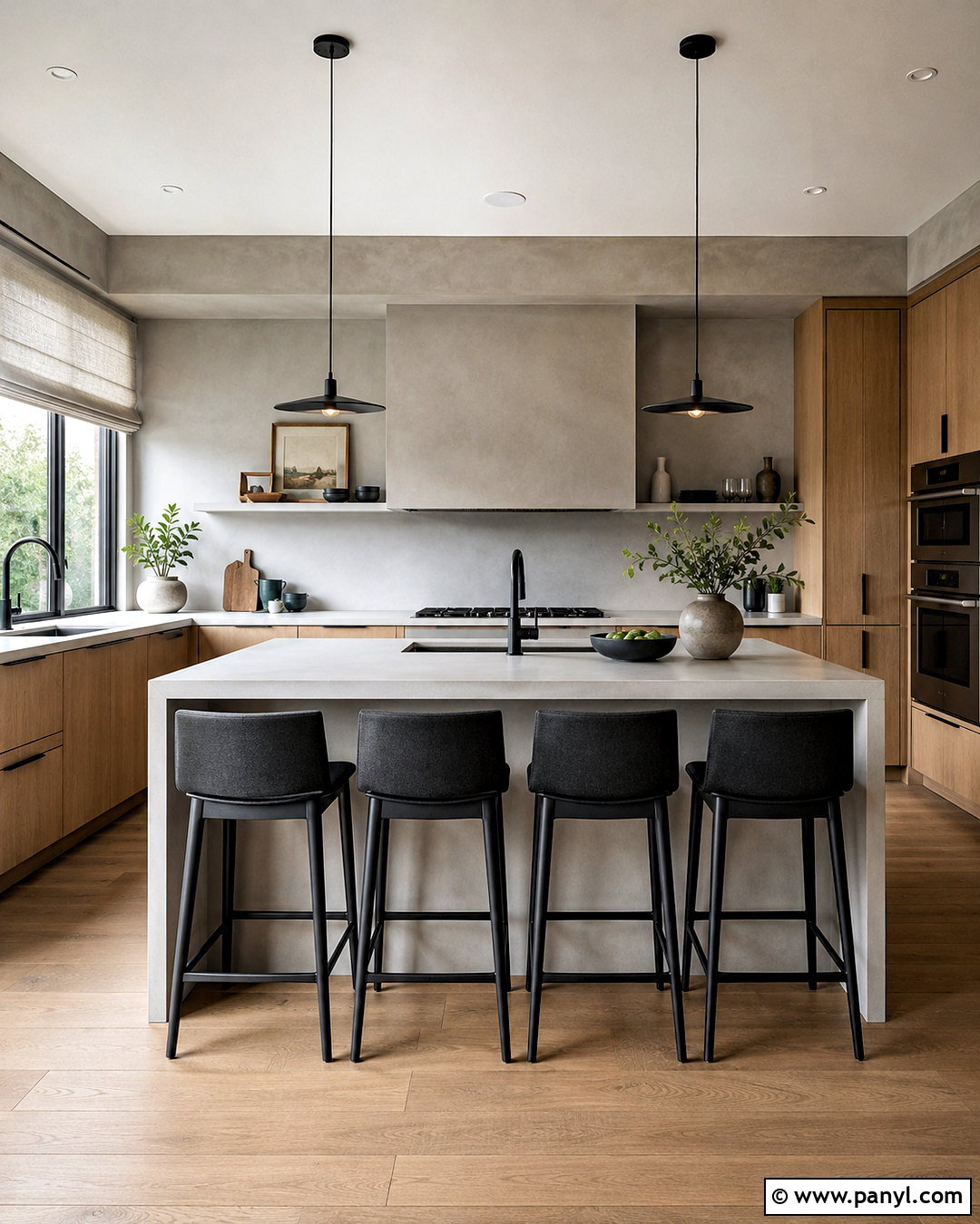 Gray Microcement Kitchen Walls - 20 plastering walls ideas