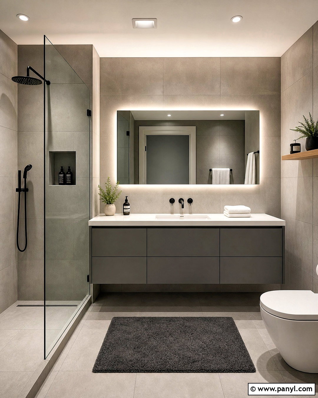 Gray Modern Bathroom - 20 small gray bathroom ideas