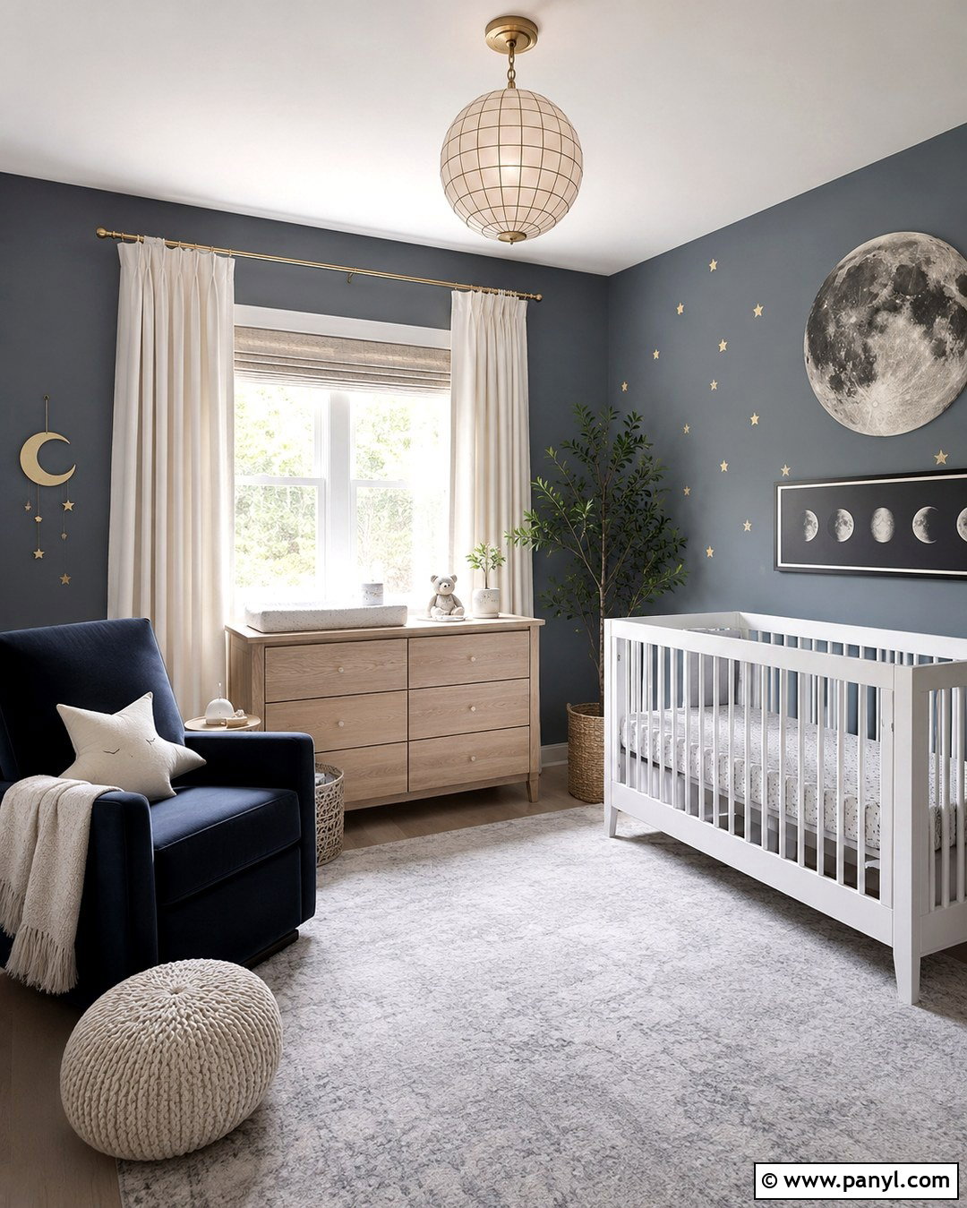 Gray Moon And Stars Nursery - 20 Nursery With Gray Walls