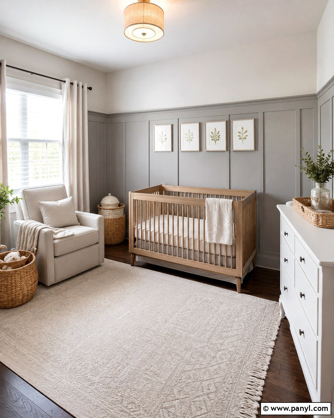 Gray Nursery With Board And Batten - 20 Nursery With Gray Walls