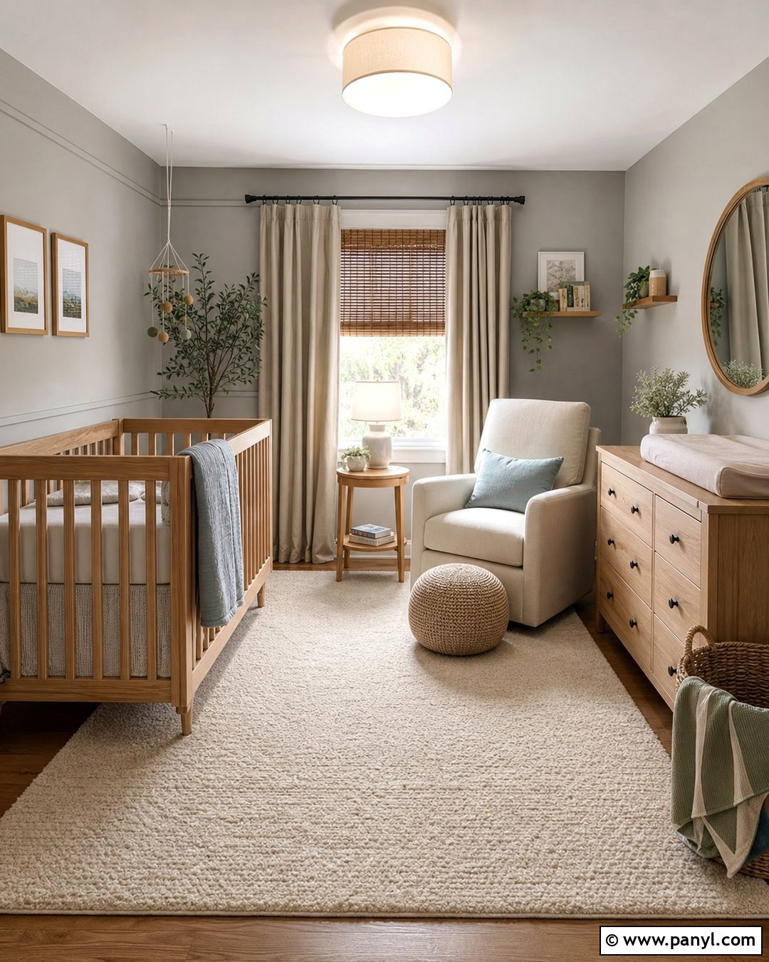 Gray Nursery With Soft Neutral Decor - 25 Room With Gray Walls