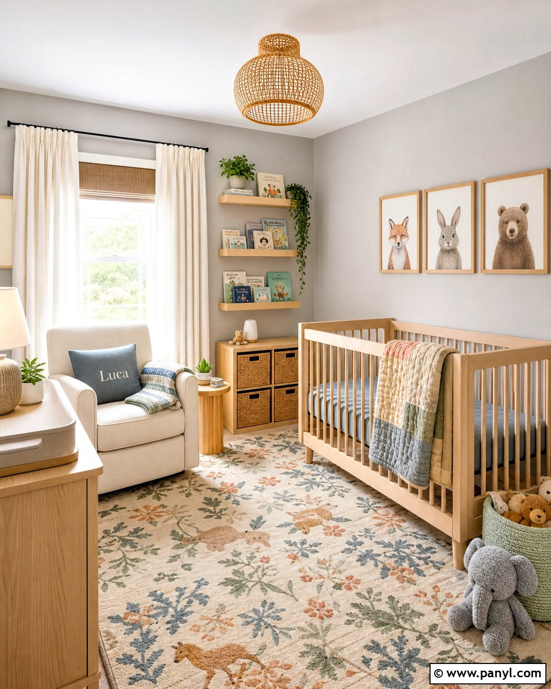 Gray Nursery With Warm Pastels - 20 gray wall design ideas