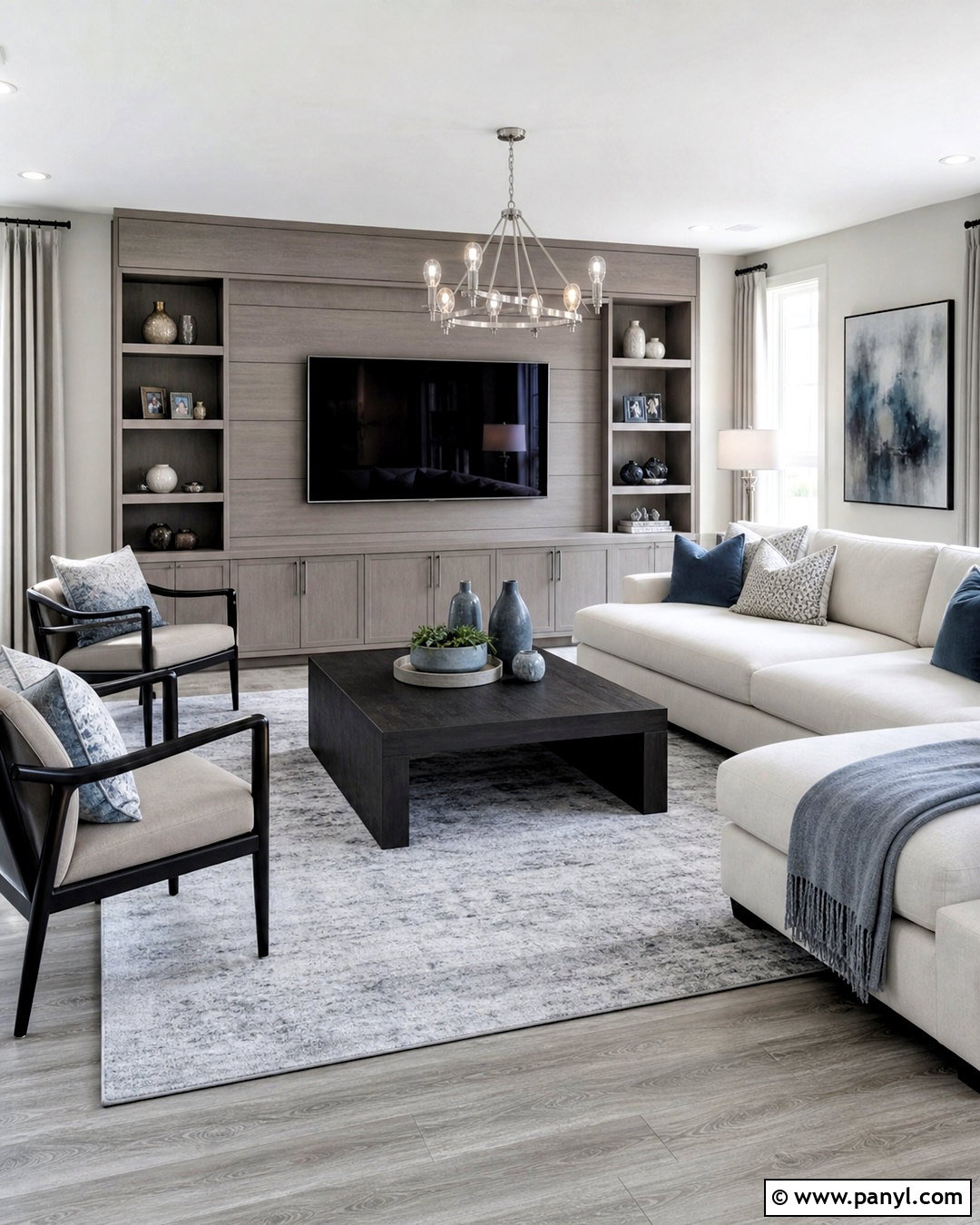 Gray Oak And Charcoal Wood Living Room - 20 wood tones that go together ideas
