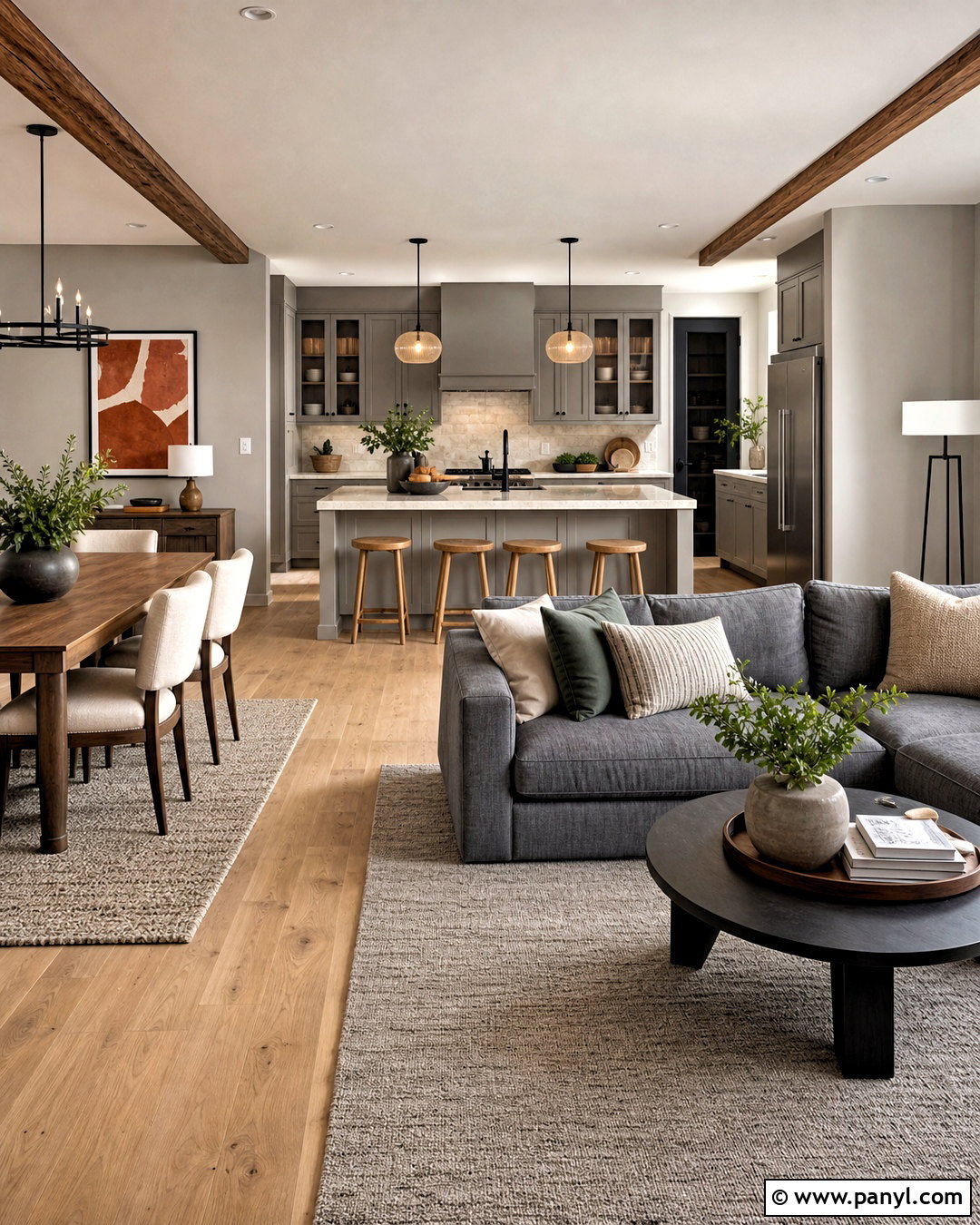 Gray Open Concept Interior - 20 gray interior design ideas