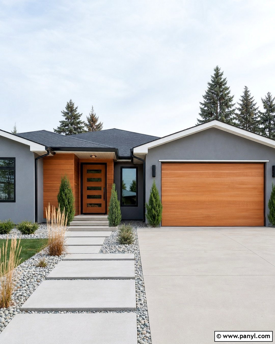 Gray Outside Wall Colour With Cedar - 35 outside wall colour ideas