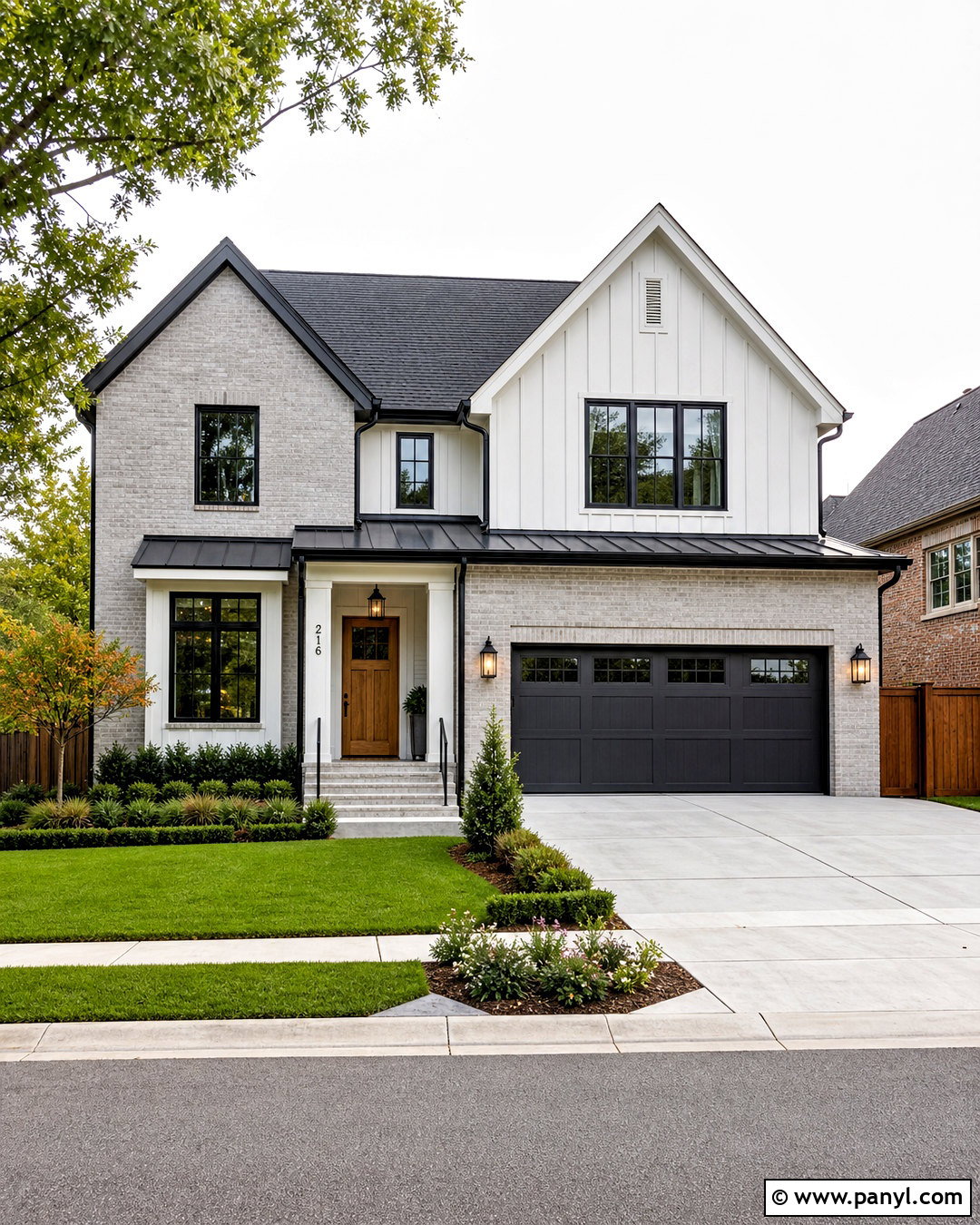 Gray Painted Brick With White Siding - 20 grey painted brick ideas
