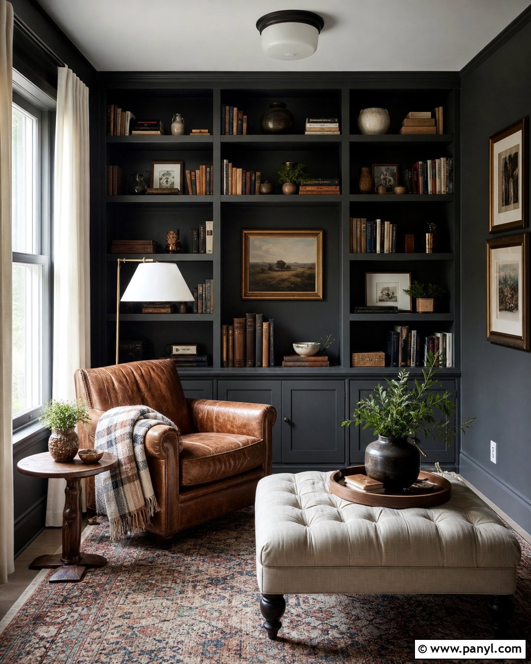 Gray Painted Walls Cozy Reading Room - 35 Gray Painted Walls
