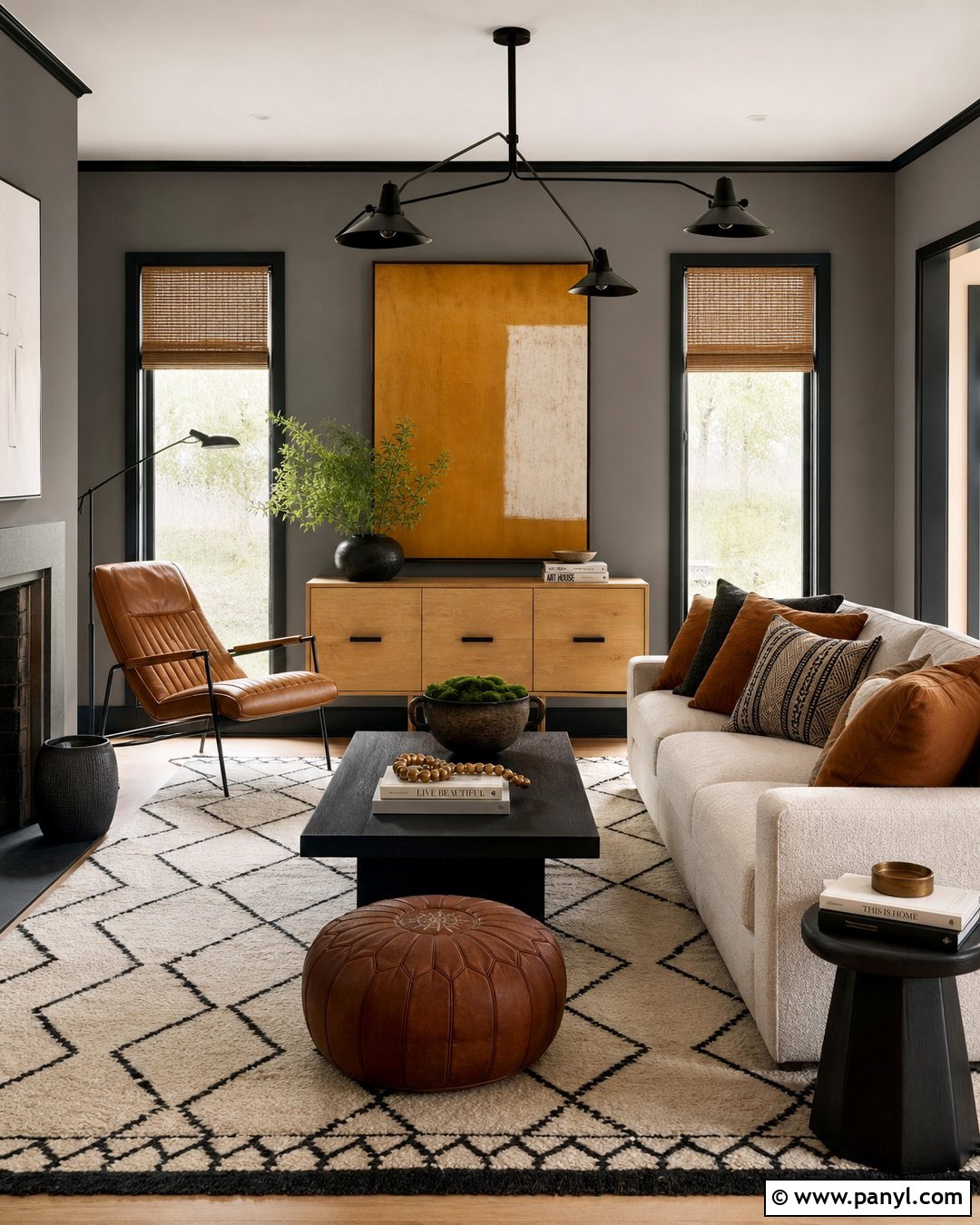 Gray Painted Walls With Black Trim - 35 Gray Painted Walls