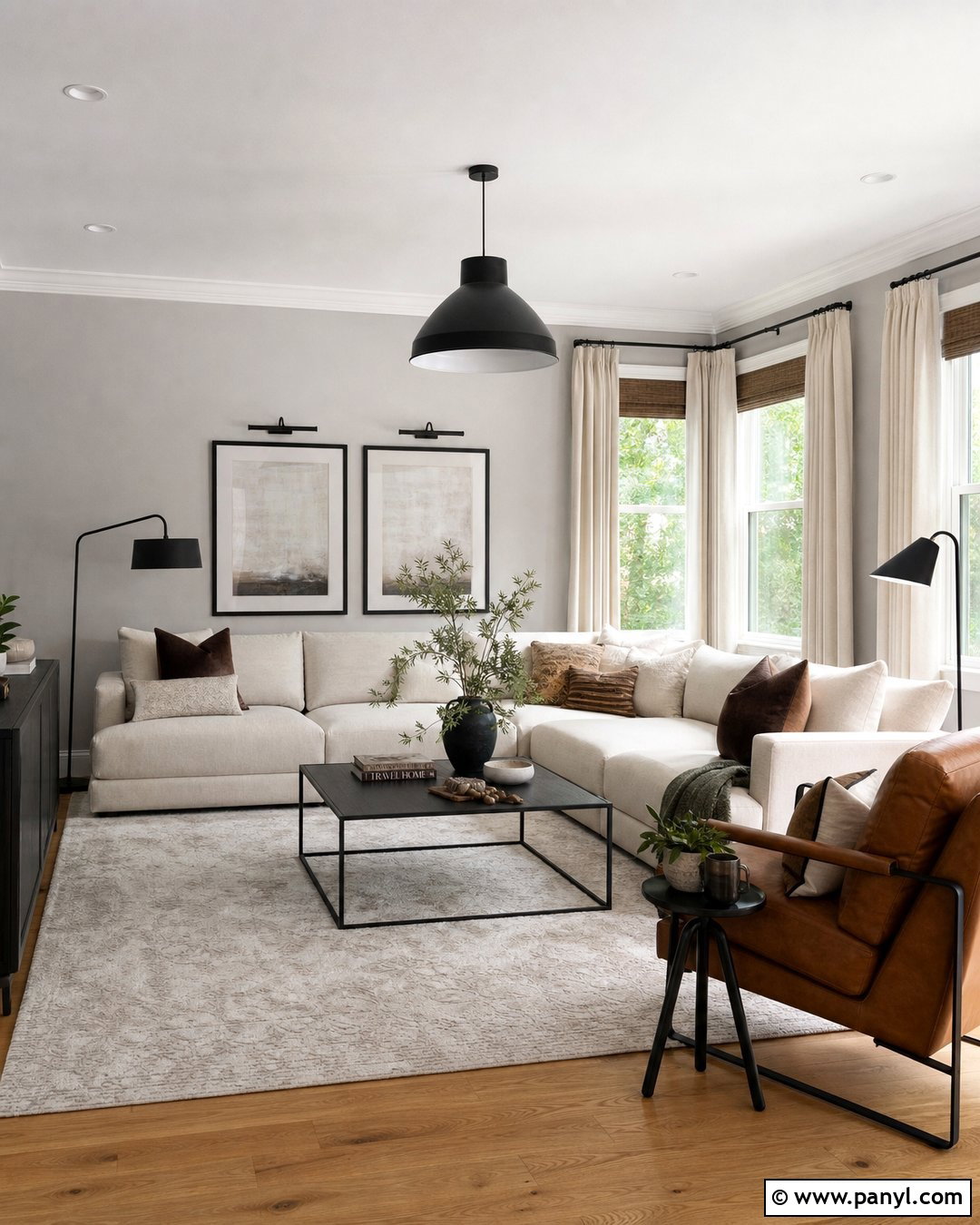 Gray Painted Walls With Matte Black Decor - 35 Gray Painted Walls