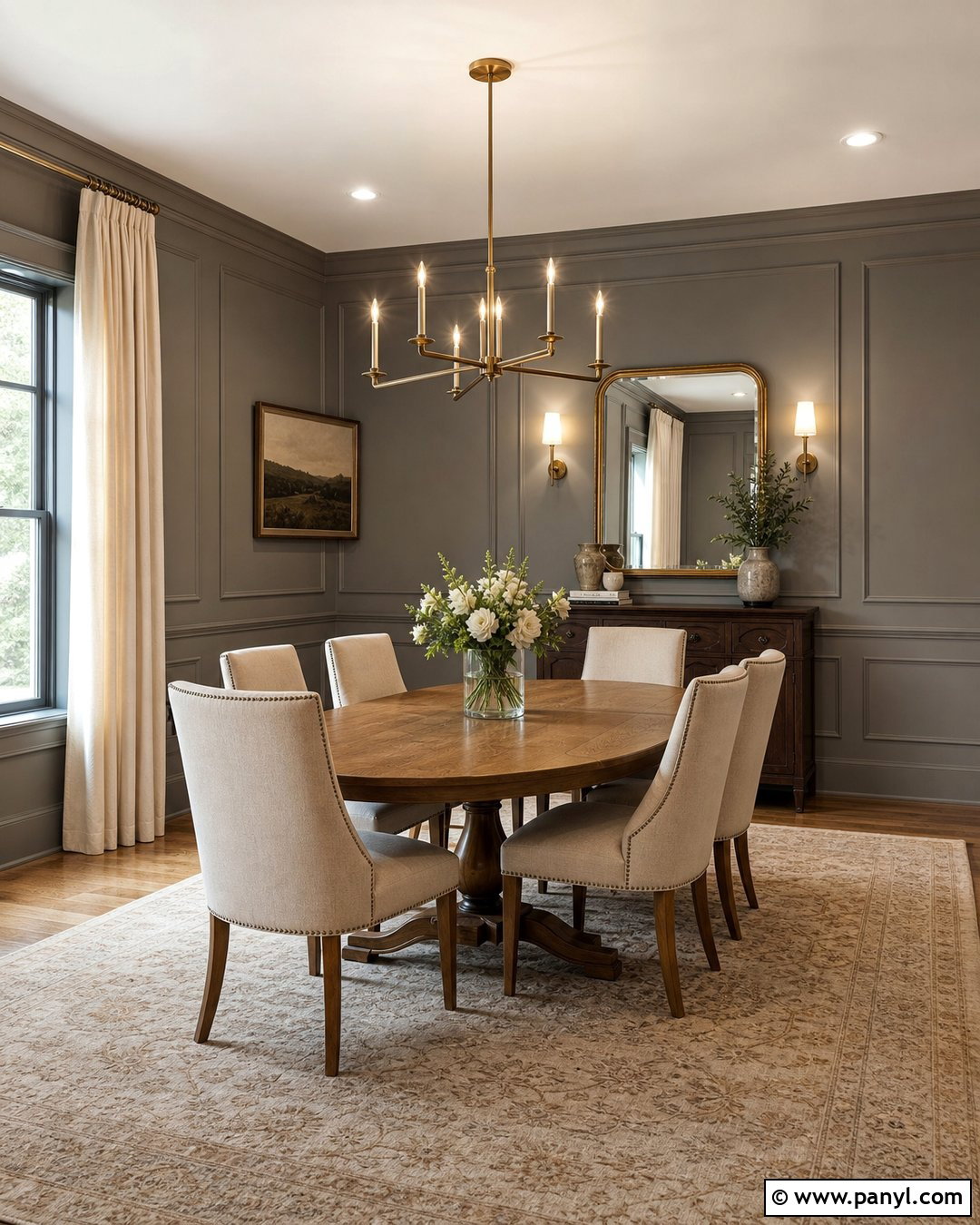 Gray Painted Walls With Wall Molding - 35 Gray Painted Walls