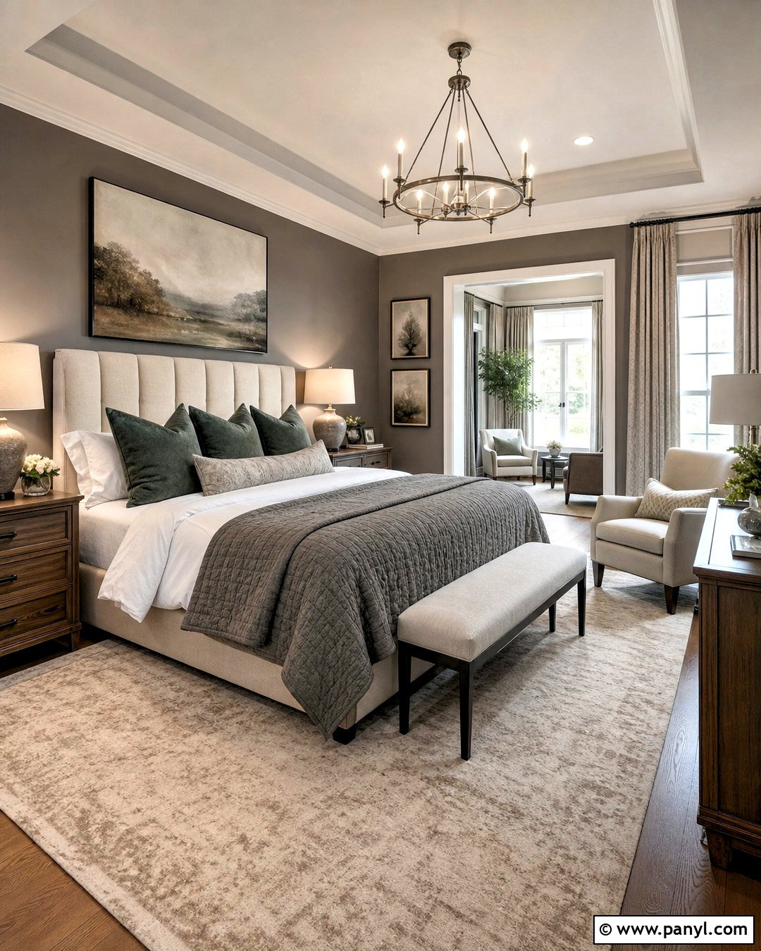 Gray Primary Bedroom With Upholstered Bed - 20 gray walls bedroom ideas