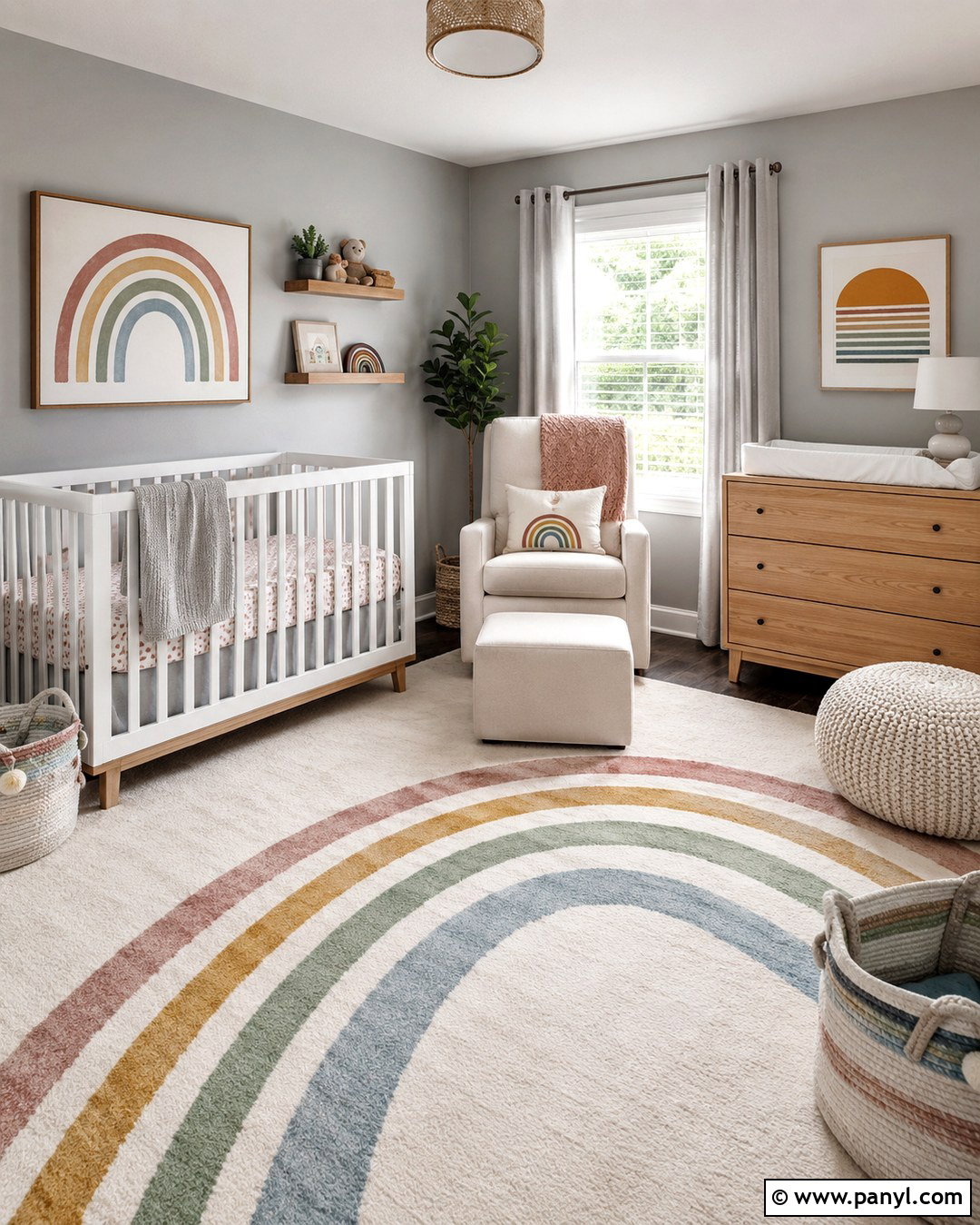 Gray Rainbow Nursery - 20 Nursery With Gray Walls