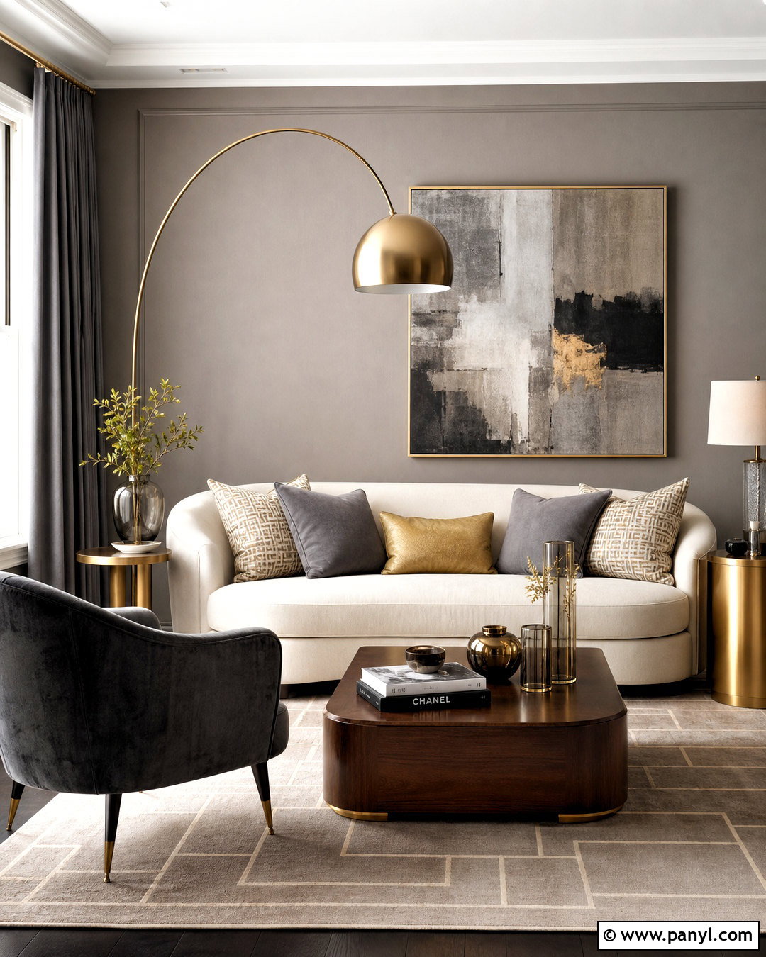 Gray Room With Brass Accents - 20 gray room decor ideas