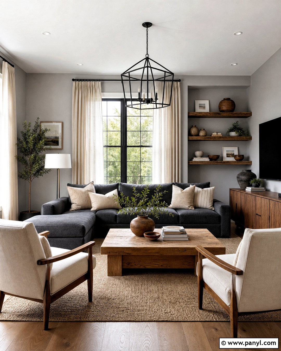 Gray Room With Natural Wood - 20 gray room decor ideas
