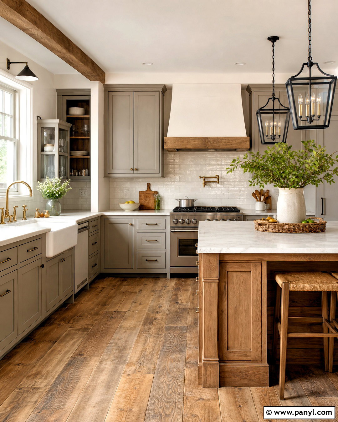 Gray Shaker Cabinets With Farmhouse Details - 20 kitchens with gray cabinets