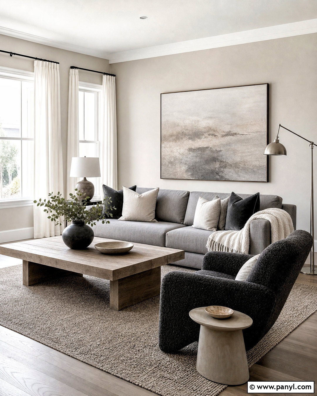 Gray Sofa With Layered Gray Decor - 20 gray sofa styling ideas
