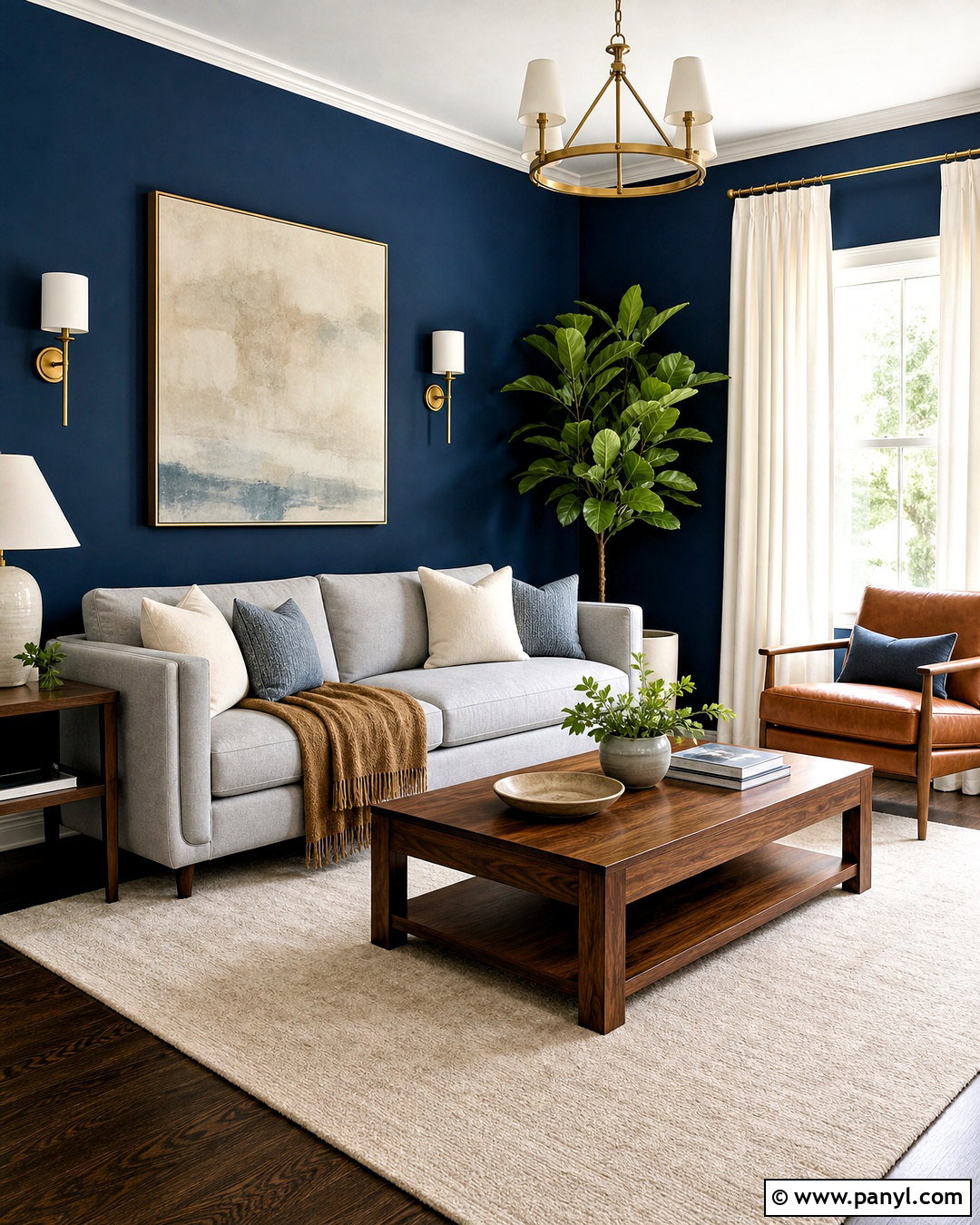 Gray Sofa With Navy Blue Walls - 20 gray sofa styling ideas