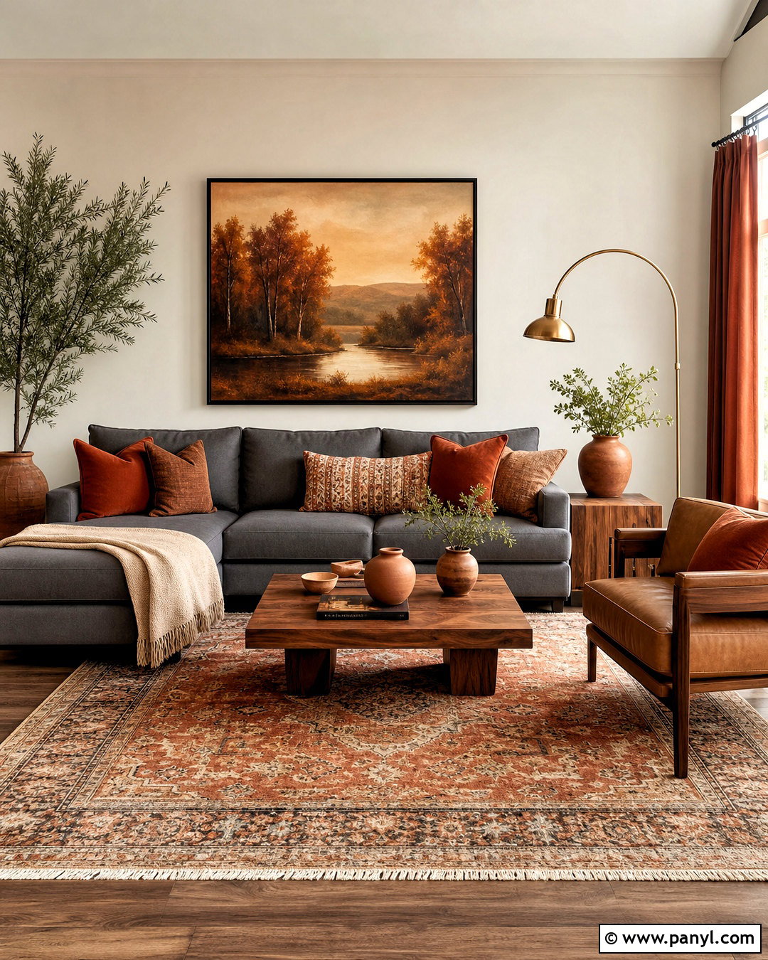 Gray Sofa With Terracotta Decor - 20 gray sofa styling ideas