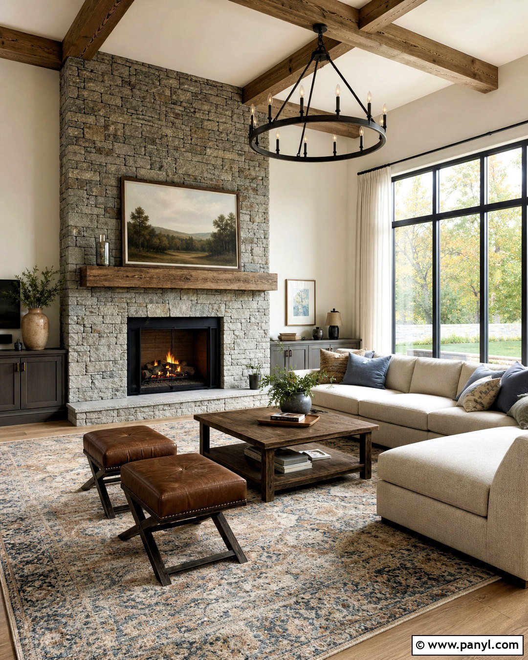 Gray Stone Fireplace Accent Wall - 20 accent wall gray living room ideas
