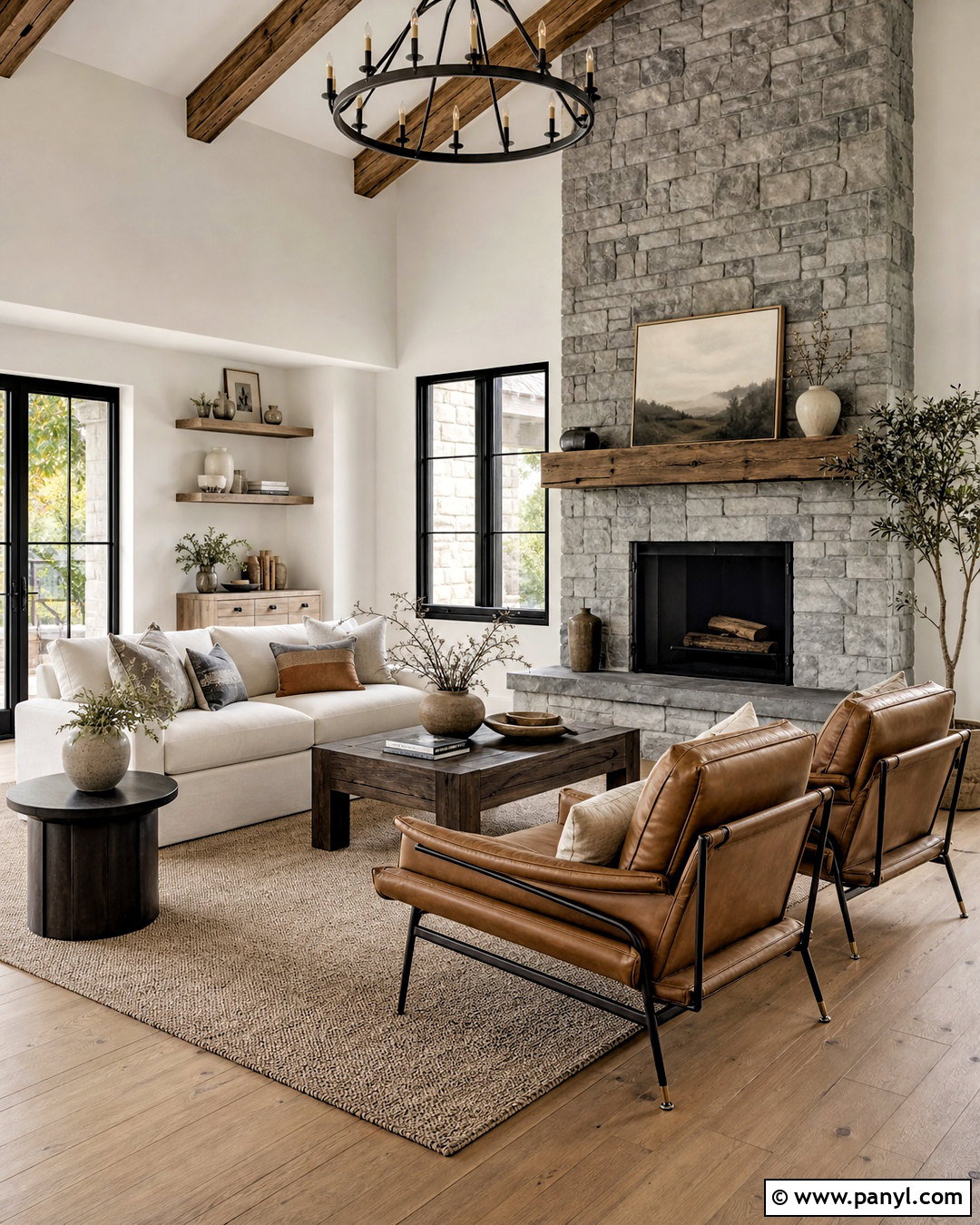 Gray Stone Fireplace Accent Wall - 20 gray accent wall ideas