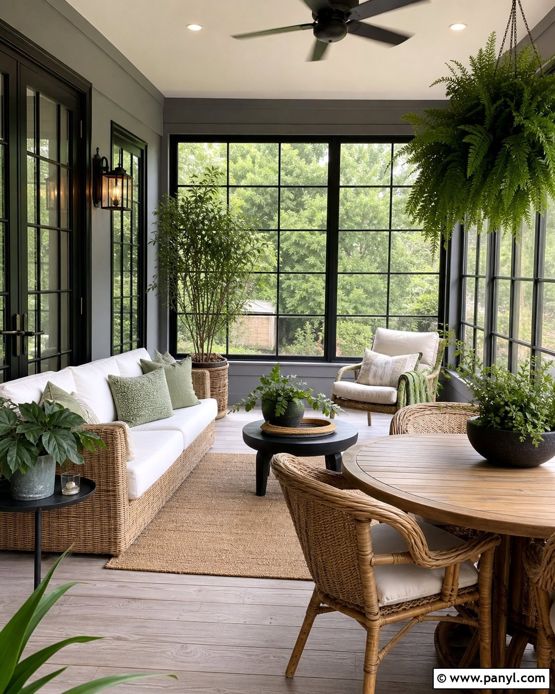 Gray Sunroom With Black Trim - 35 gray walls with black trim ideas
