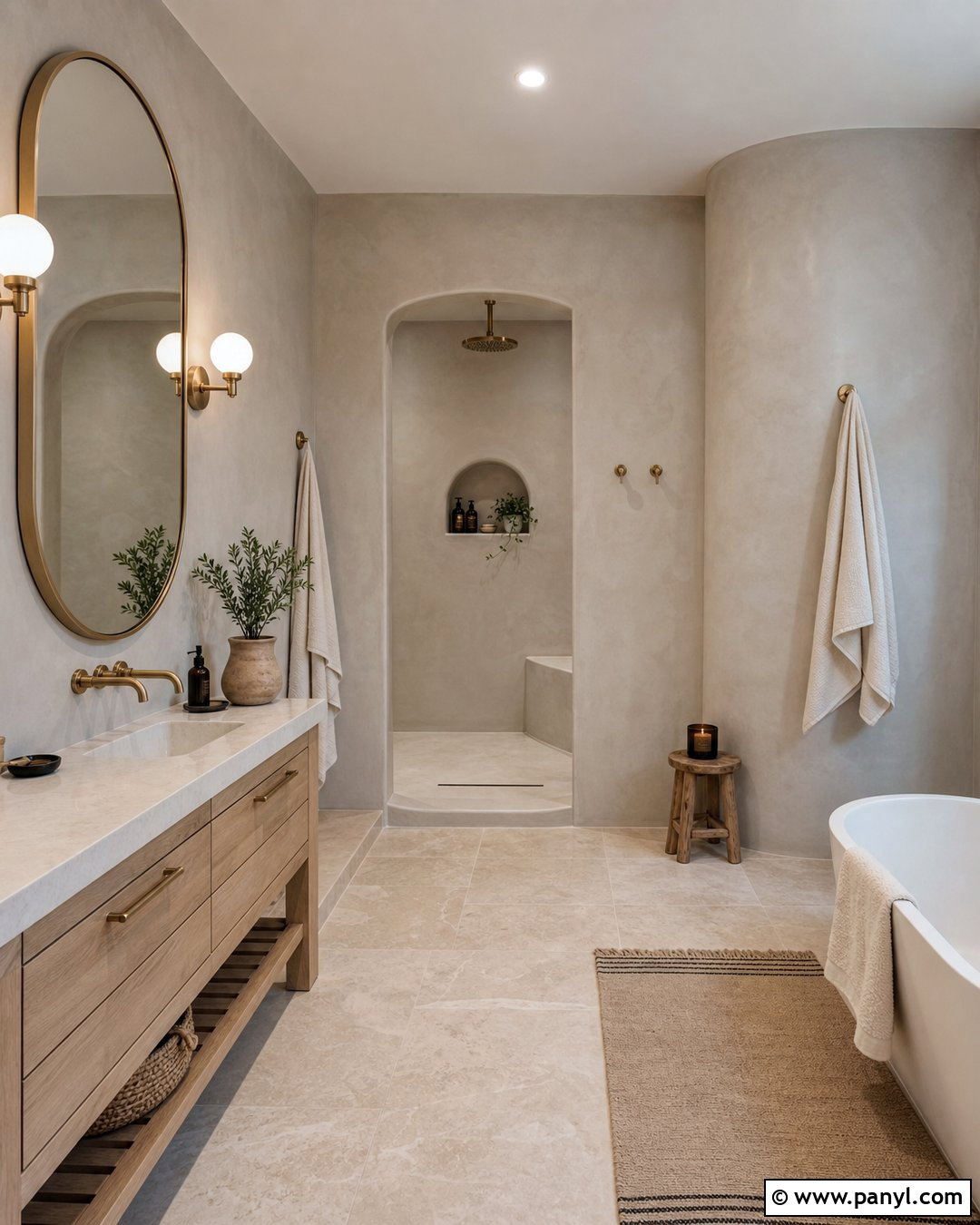 Gray Tadelakt Bathroom Walls - 20 Gray Textured Bathroom Walls