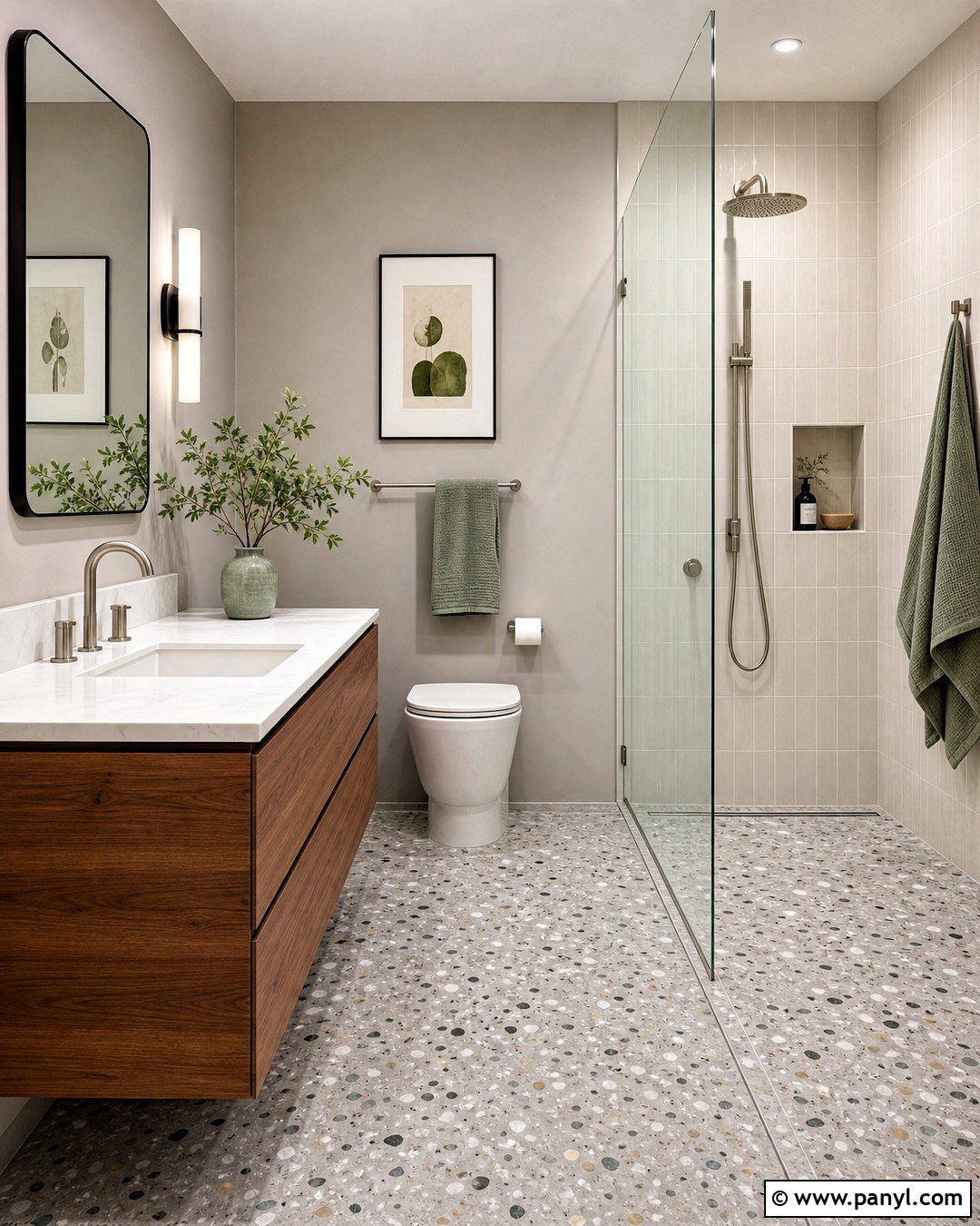 Gray Terrazzo Bathroom - 20 small gray bathroom ideas