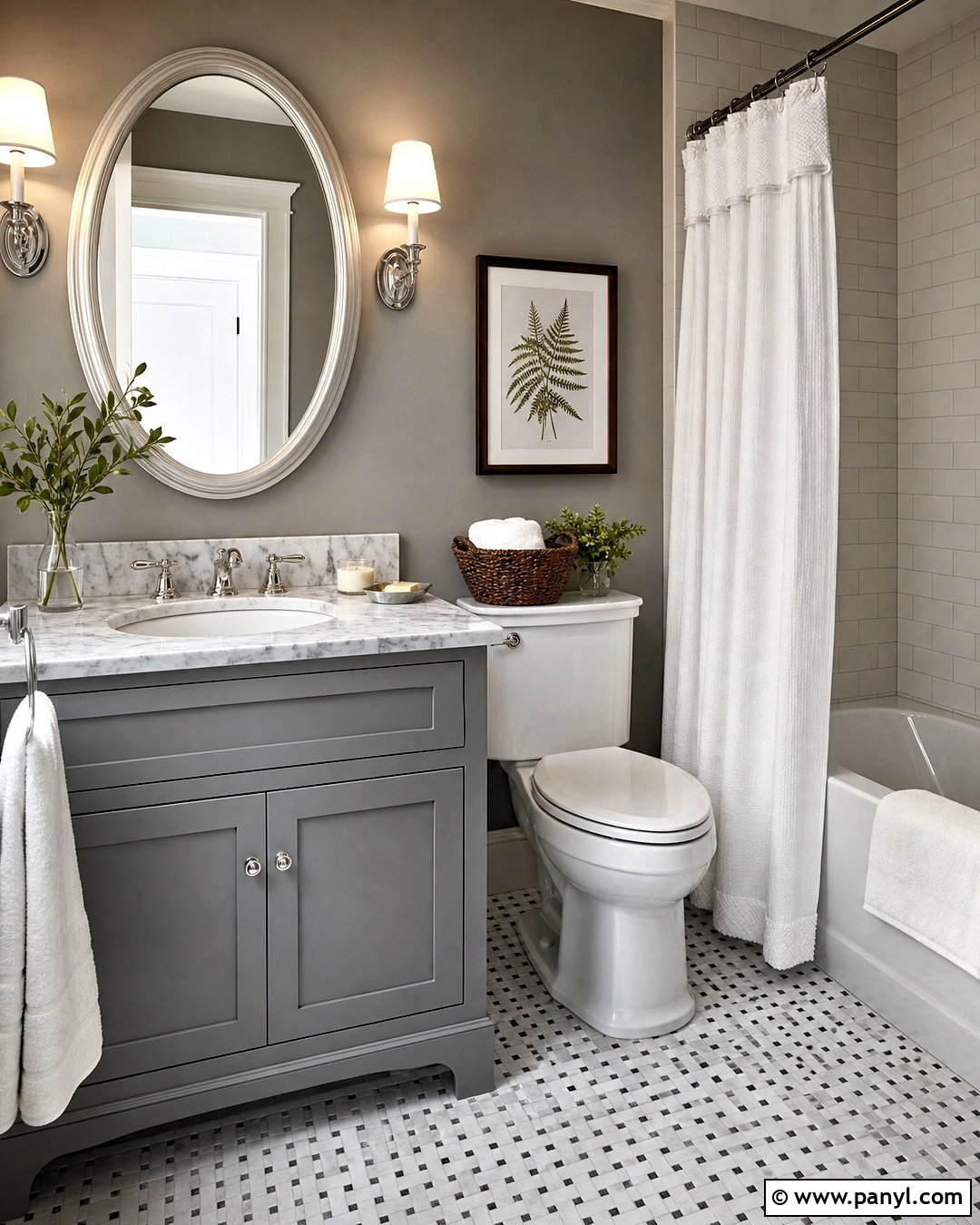 Gray Traditional Bathroom - 20 small gray bathroom ideas