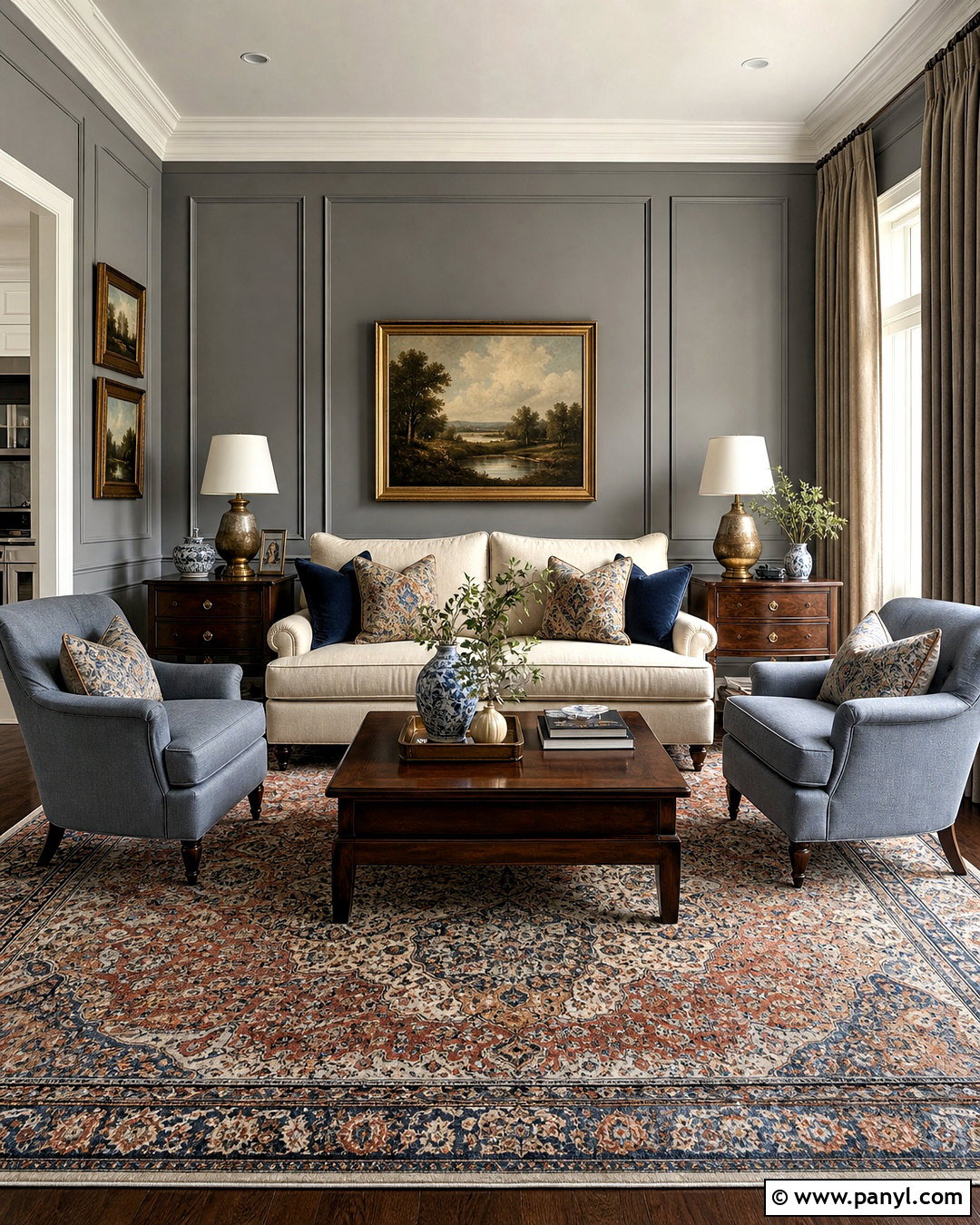 Gray Traditional Sitting Room - 20 gray room ideas