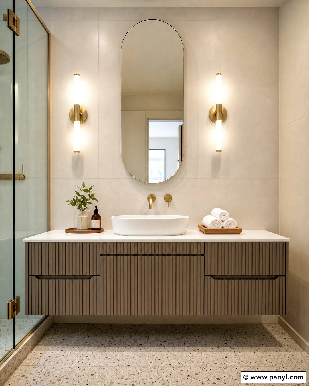 Gray Vanity With Fluted Cabinet Doors - 20 gray vanity bathroom ideas