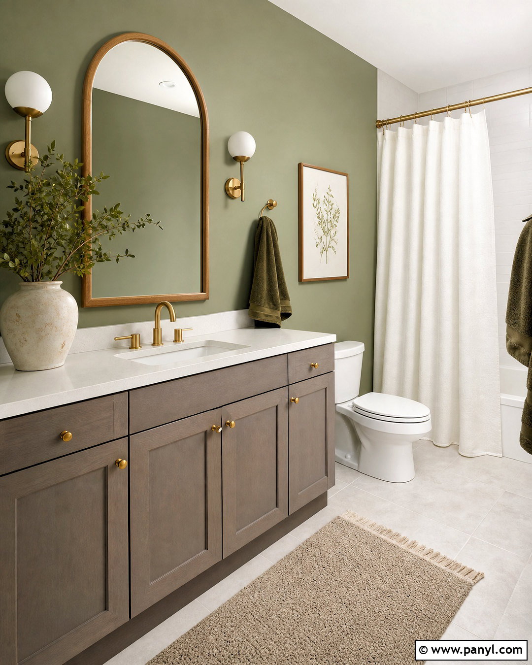 Gray Vanity With Green Walls - 20 gray vanity bathroom ideas