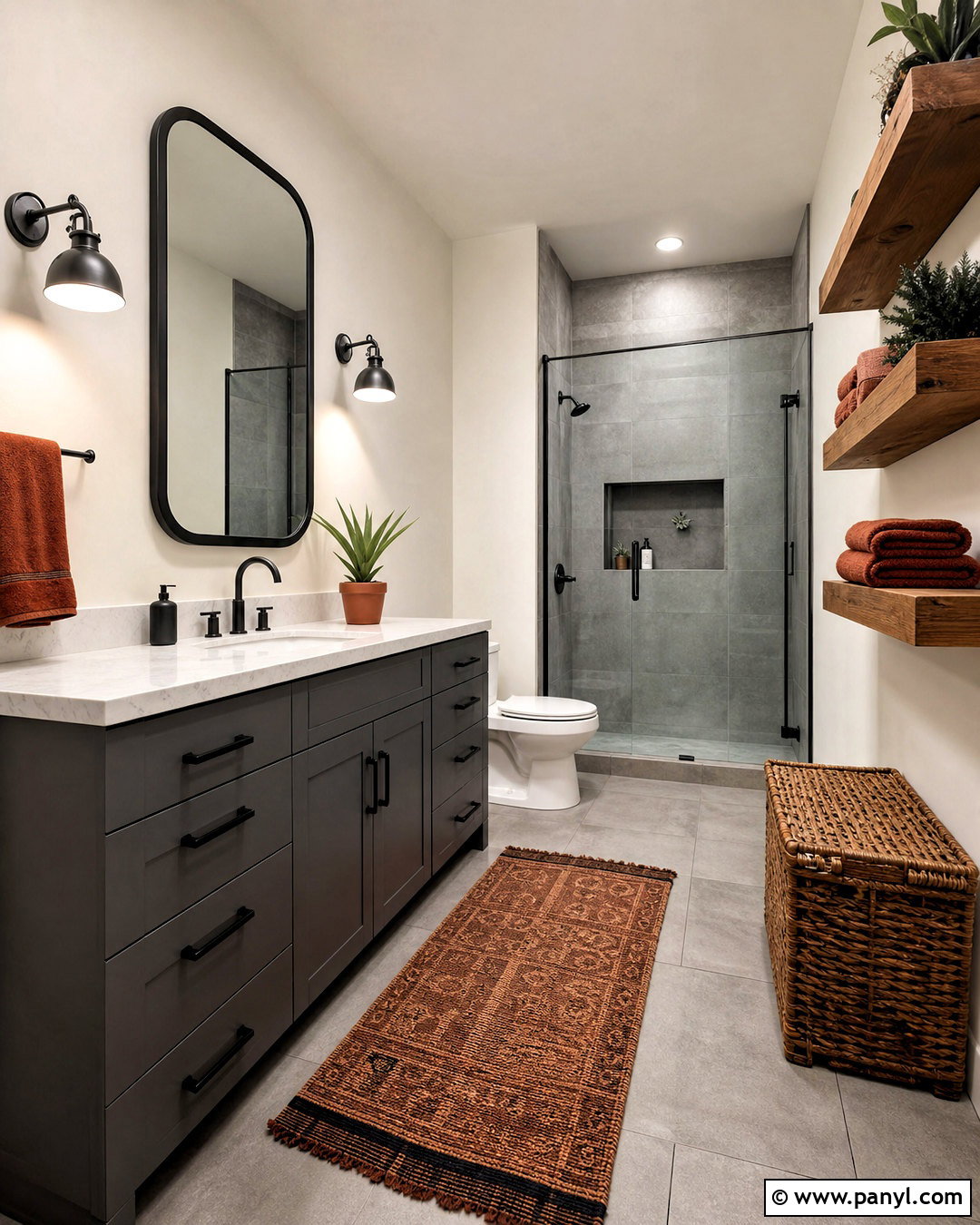 Gray Vanity With Industrial Details - 20 gray vanity bathroom ideas