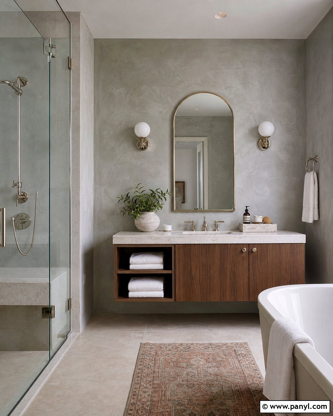 Gray Venetian Plaster Bathroom Walls - 20 Gray Textured Bathroom Walls