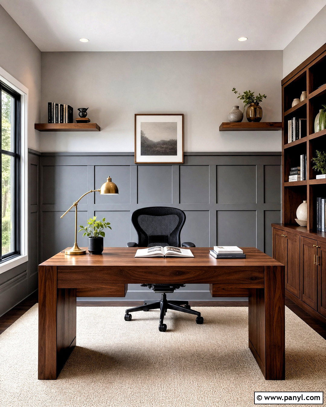 Gray Wainscoting Home Office - 20 modern wainscoting ideas