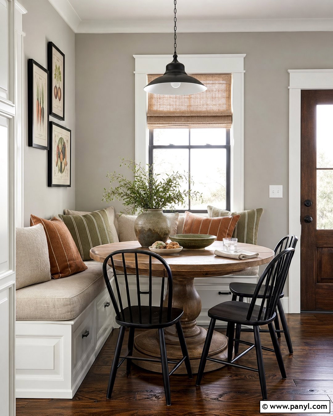 Gray Wall Breakfast Nook - 30 gray wall room ideas