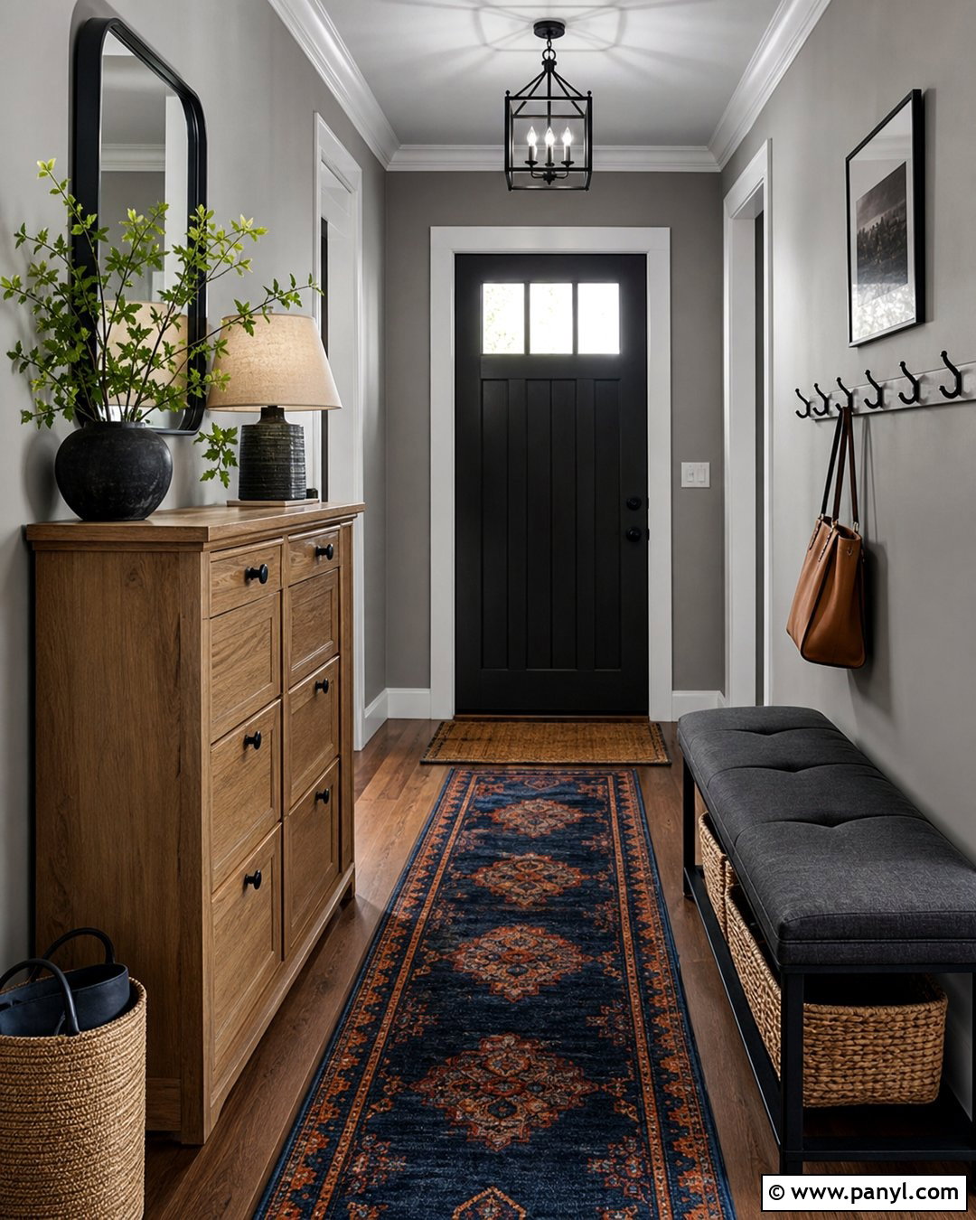 Gray Wall Entryway - 30 gray wall room ideas