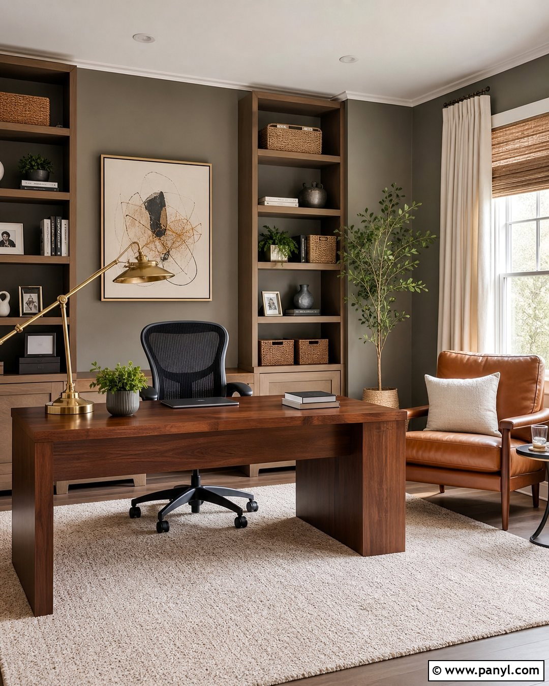 Gray Wall Home Office - 30 gray wall room ideas