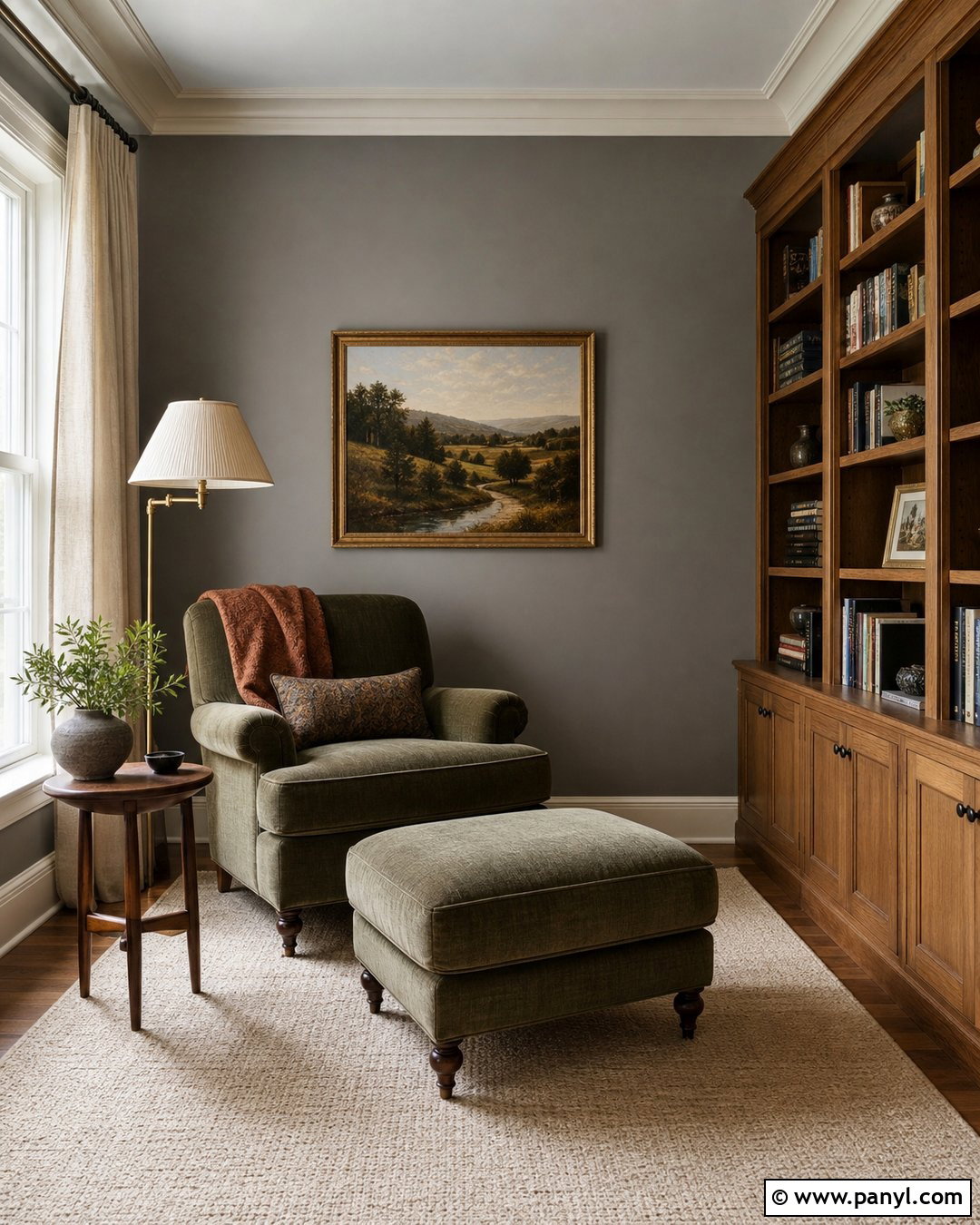 Gray Wall Reading Room - 30 gray wall room ideas