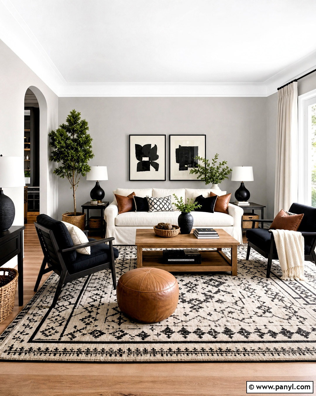 Gray Walls With Black And White - 20 gray wall color ideas