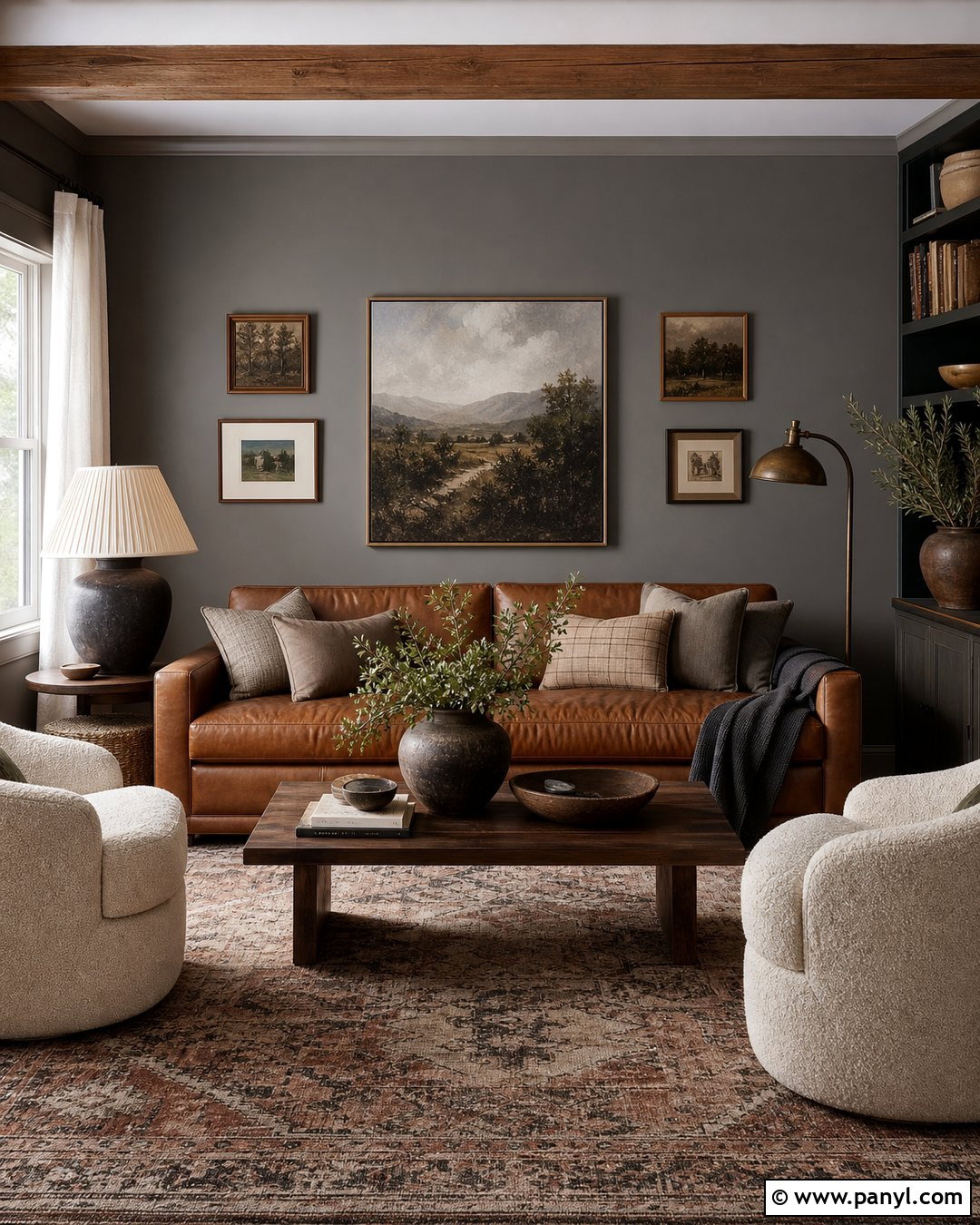 Gray Walls With Brown Leather - 20 Gray Walls Neutral Decor Ideas