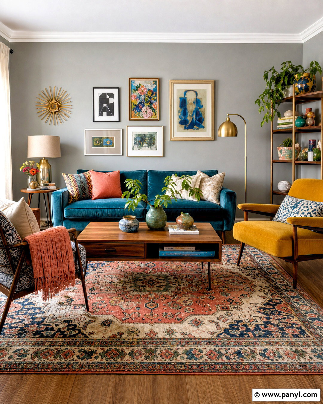 Gray Walls With Colorful Eclectic Decor - 20 gray wall design ideas