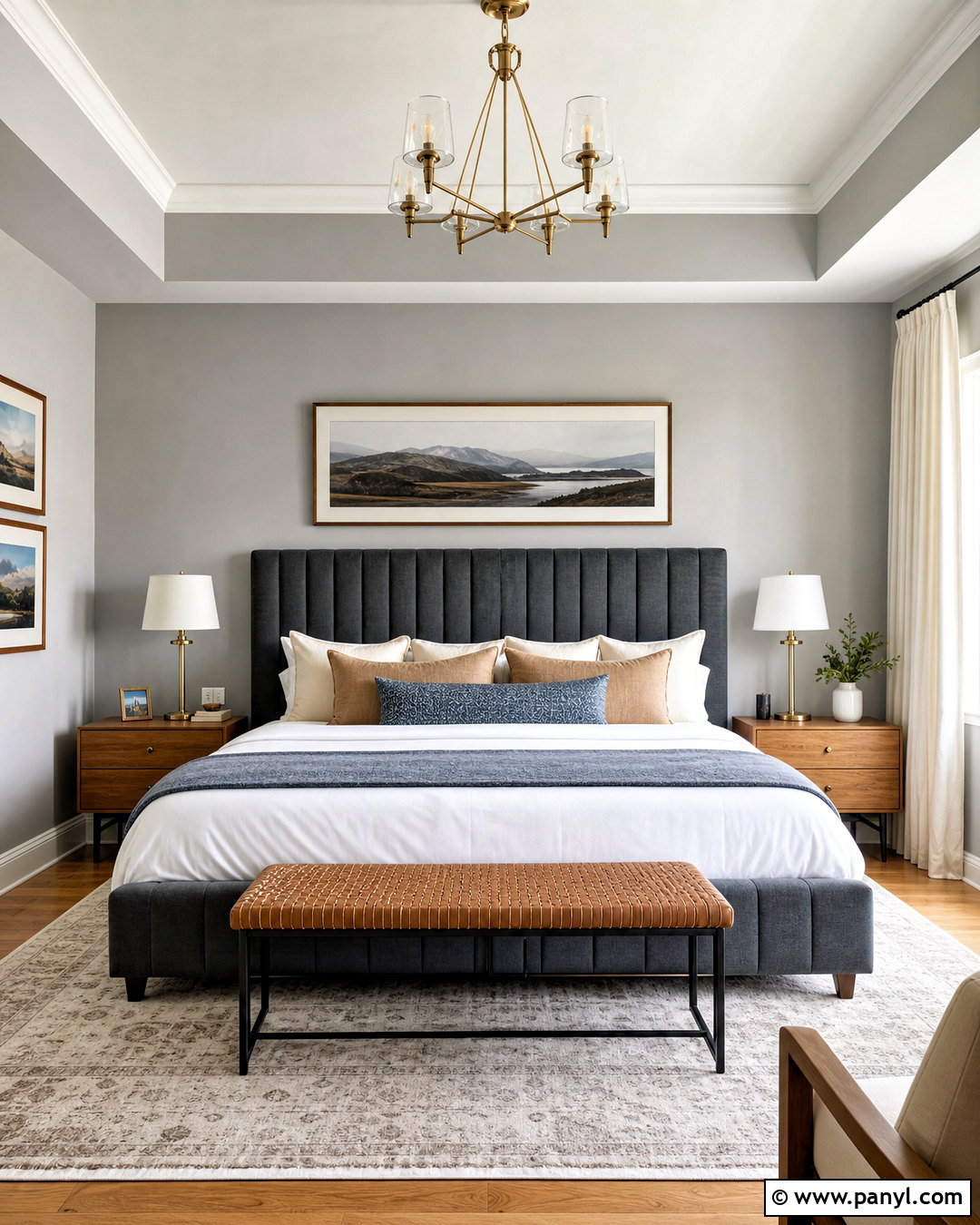 Gray Walls With Gray Upholstered Bed - 20 bedroom gray walls