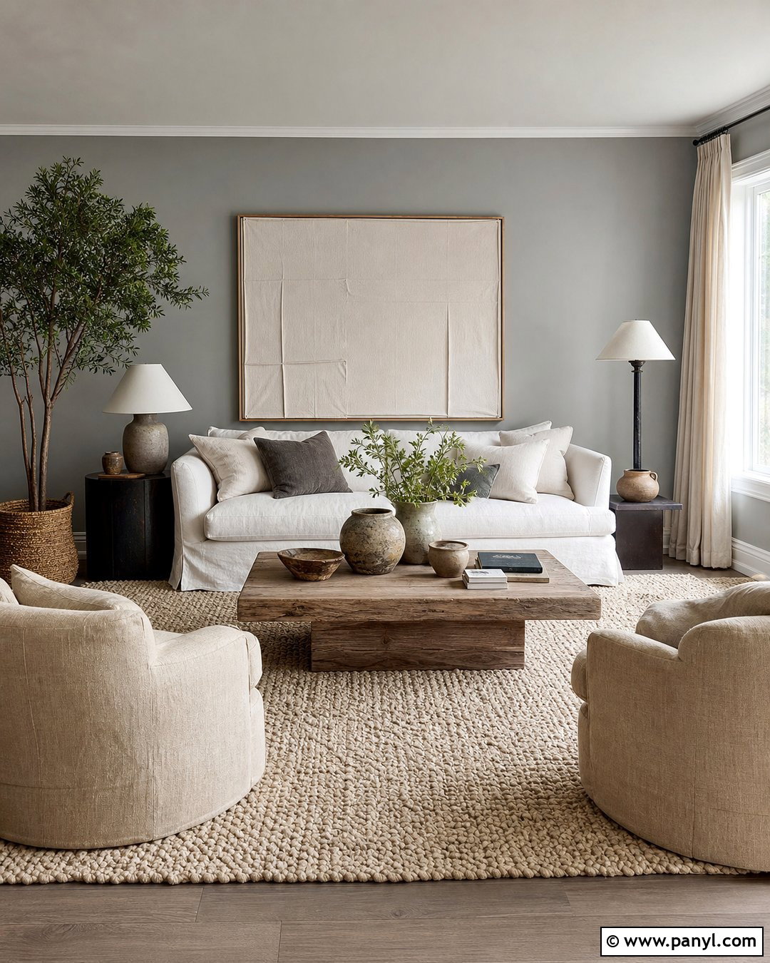 Gray Walls With Linen Textures - 20 Gray Walls Neutral Decor Ideas