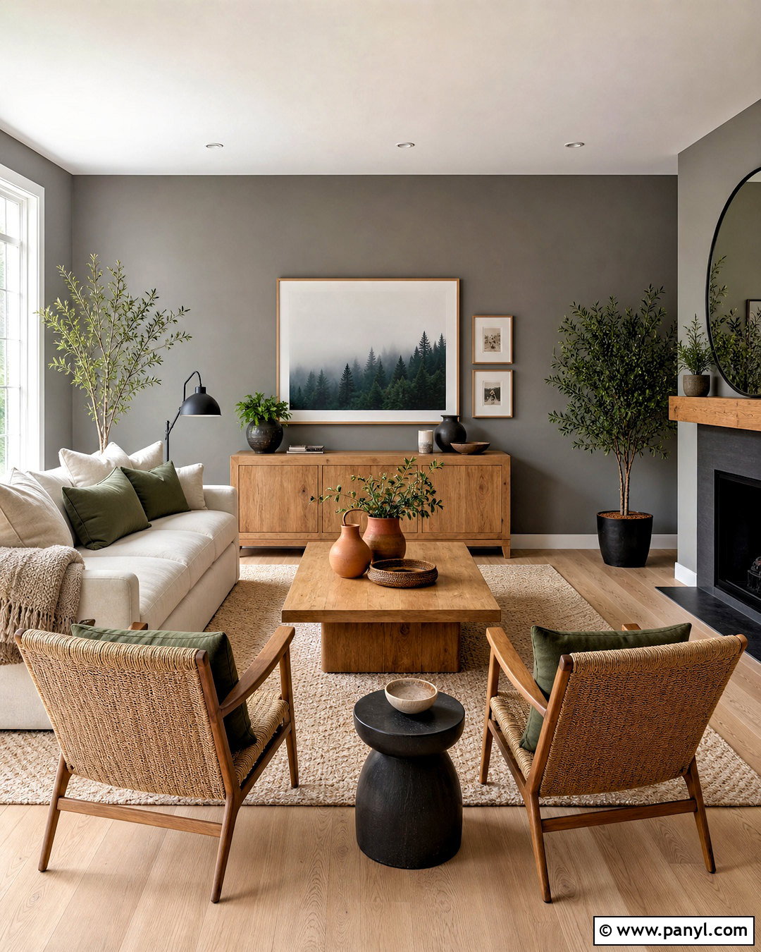Gray Walls With Natural Wood - 20 gray wall color ideas