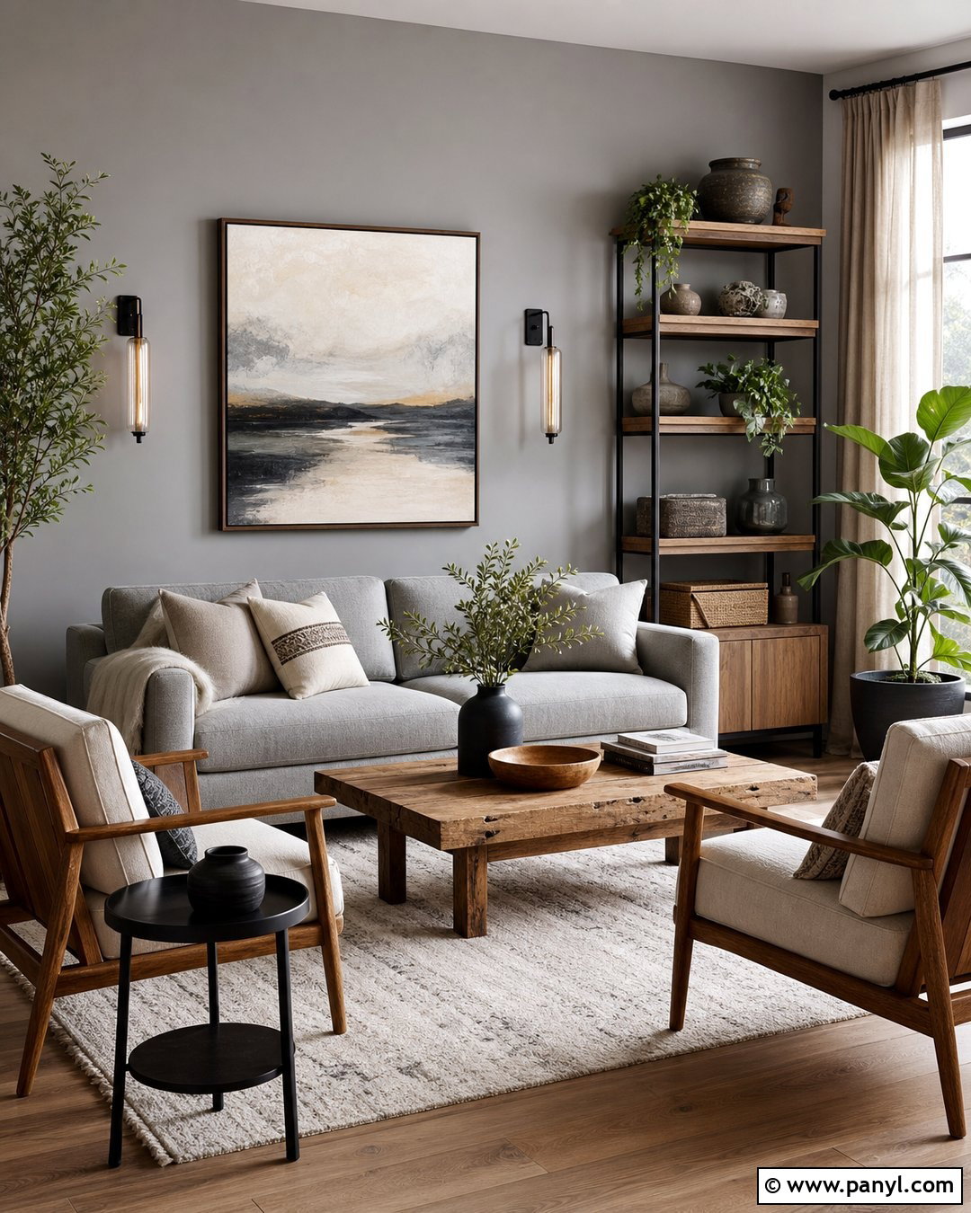 Gray Walls With Natural Wood - 20 Gray Walls Neutral Decor Ideas