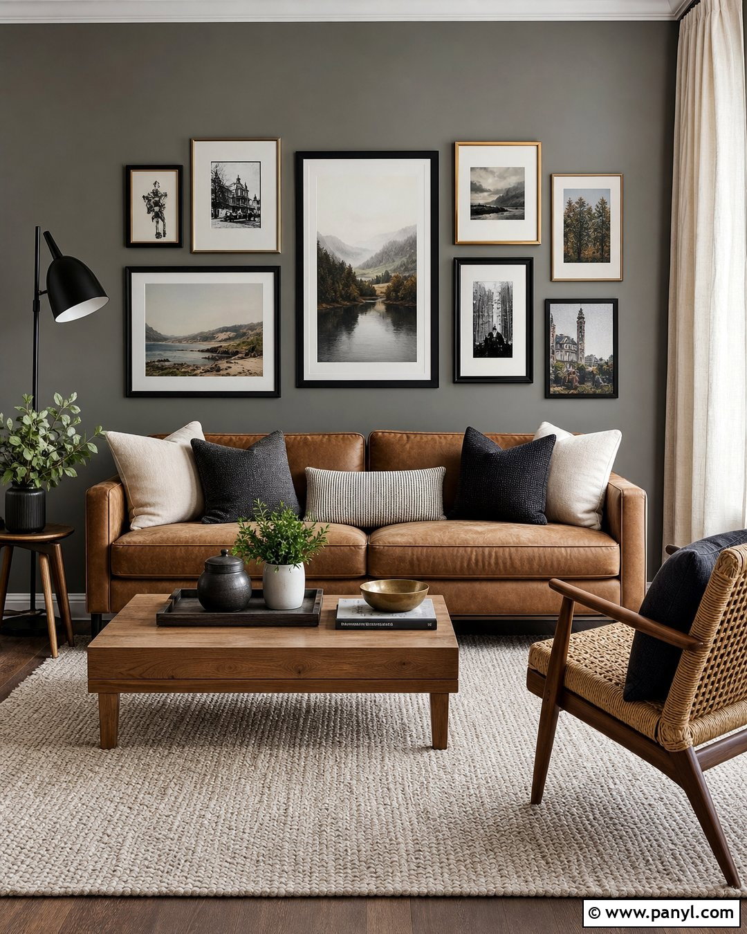 Gray Walls With Neutral Gallery Wall - 20 Gray Walls Neutral Decor Ideas